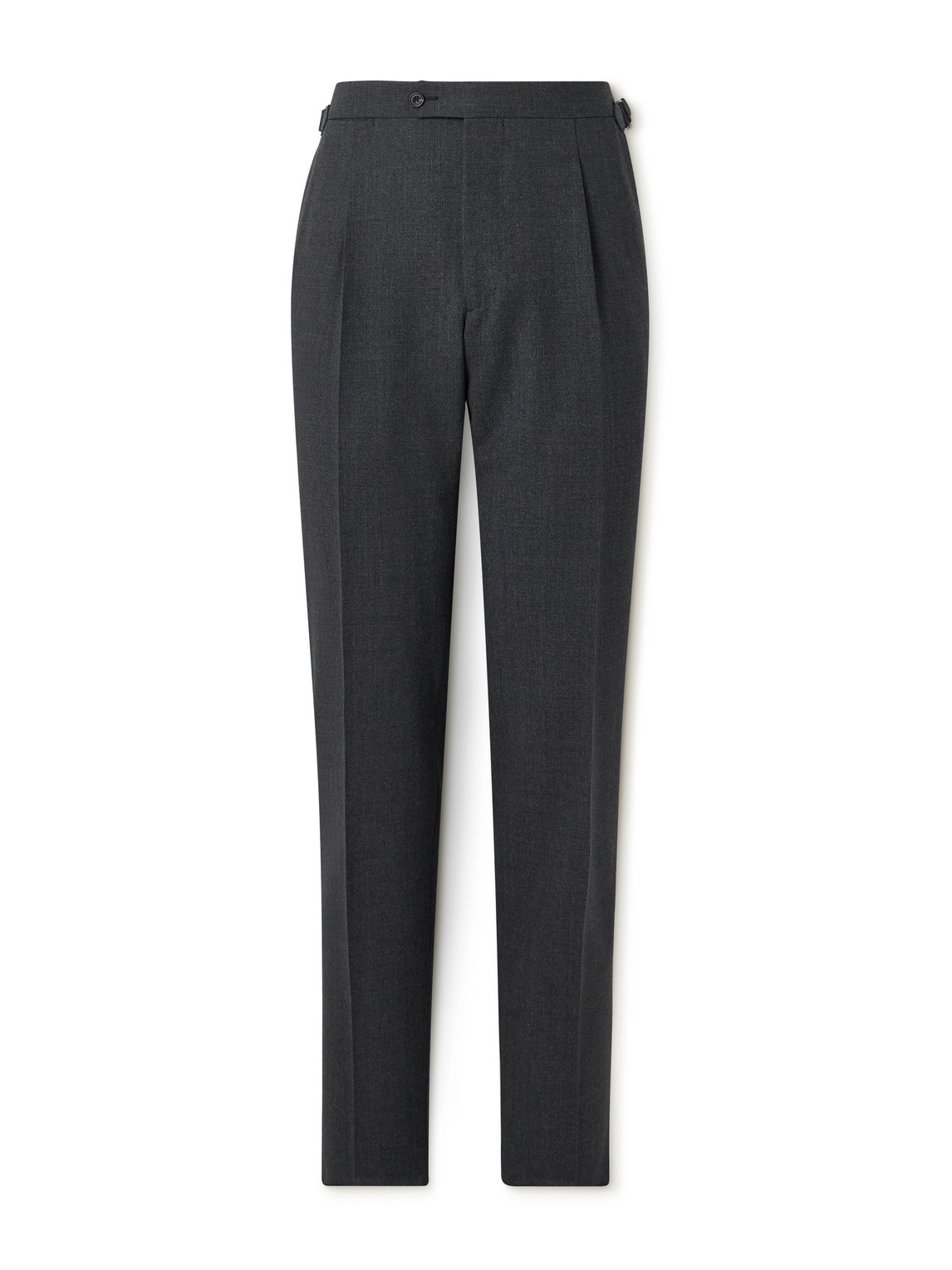 Straight-Leg Peated Wool Trousers
