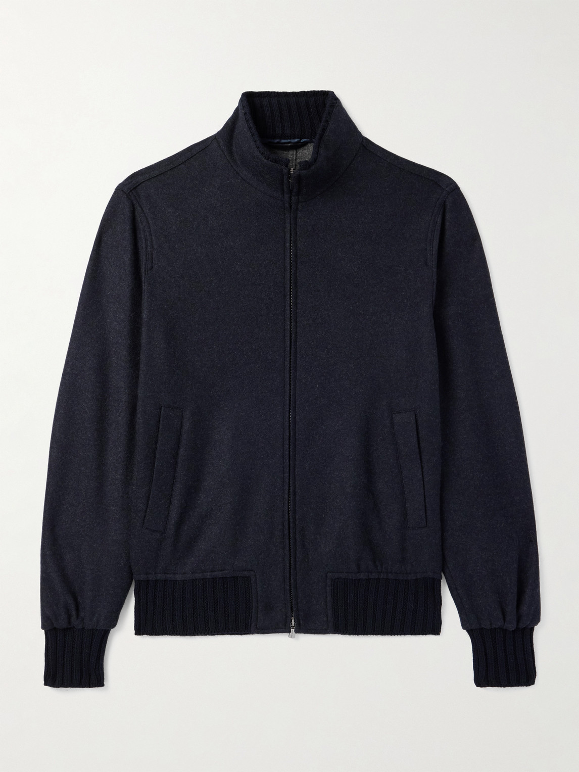 Thom Sweeney Cashmere-blend Felt Bomber Jacket In Blue