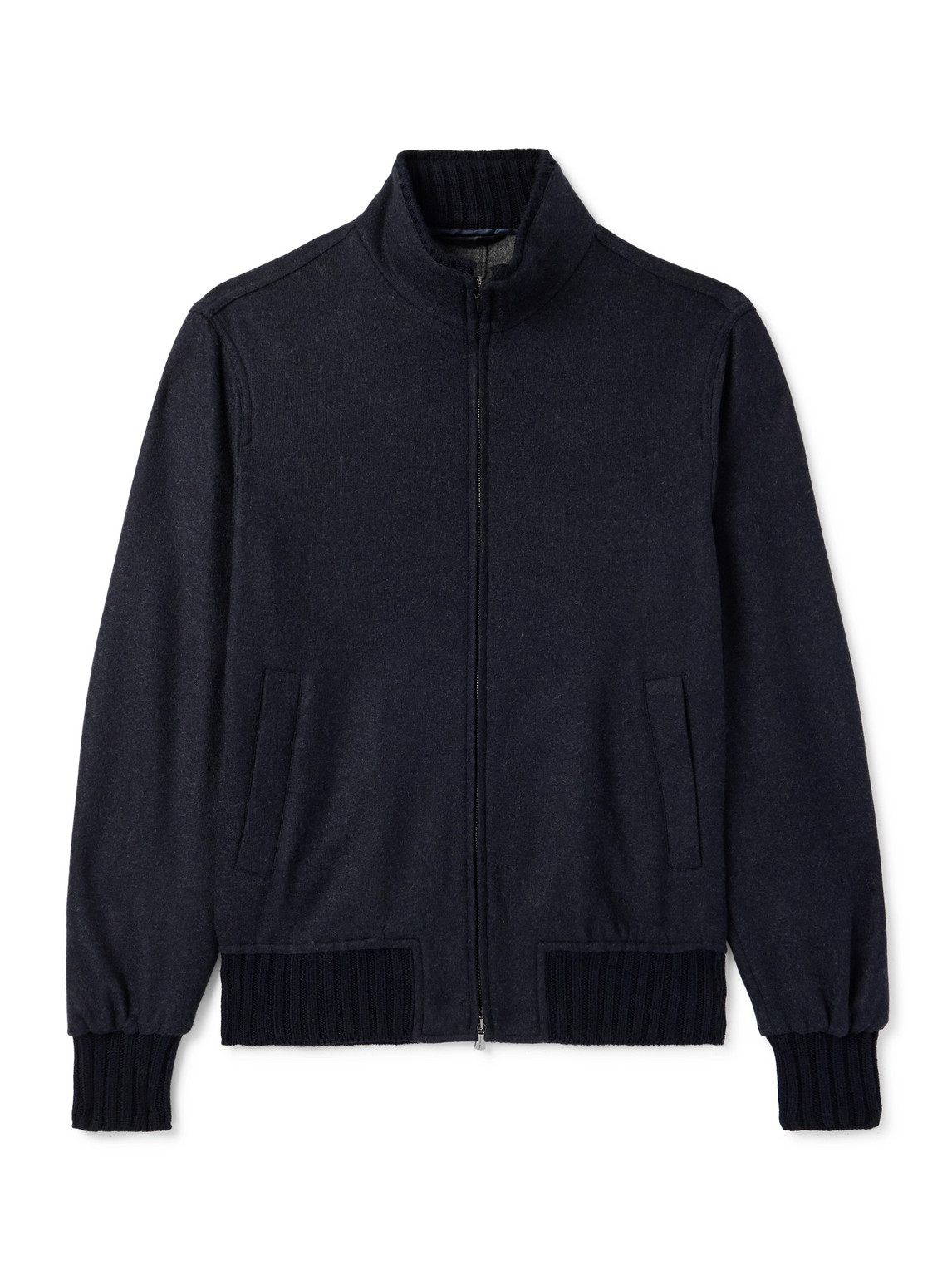 Thom Sweeney Cashmere-blend Felt Bomber Jacket In Blue