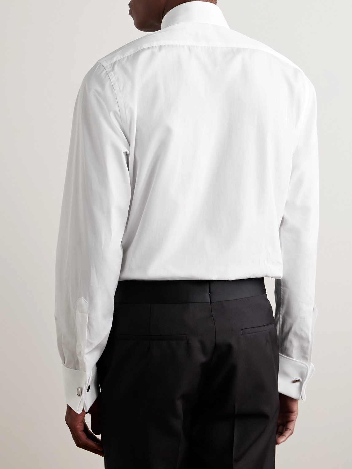  Thom Sweeney - Marcella Bib-front Cotton And Lyocell-blend Poplin And Piqué Tuxedo Shirt - Men - White - Uk/us 15 