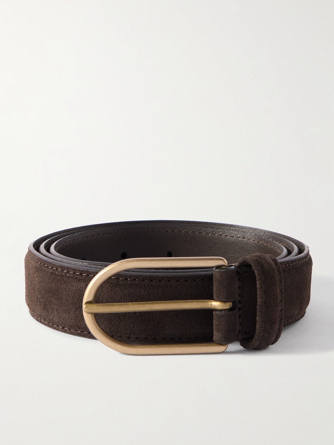 Thom Sweeney 3.5cm Suede Belt In Brown