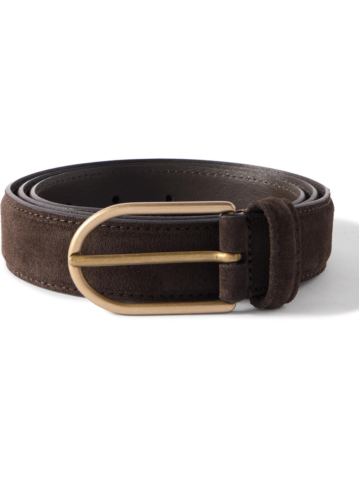 Thom Sweeney 3.5cm Suede Belt In Brown