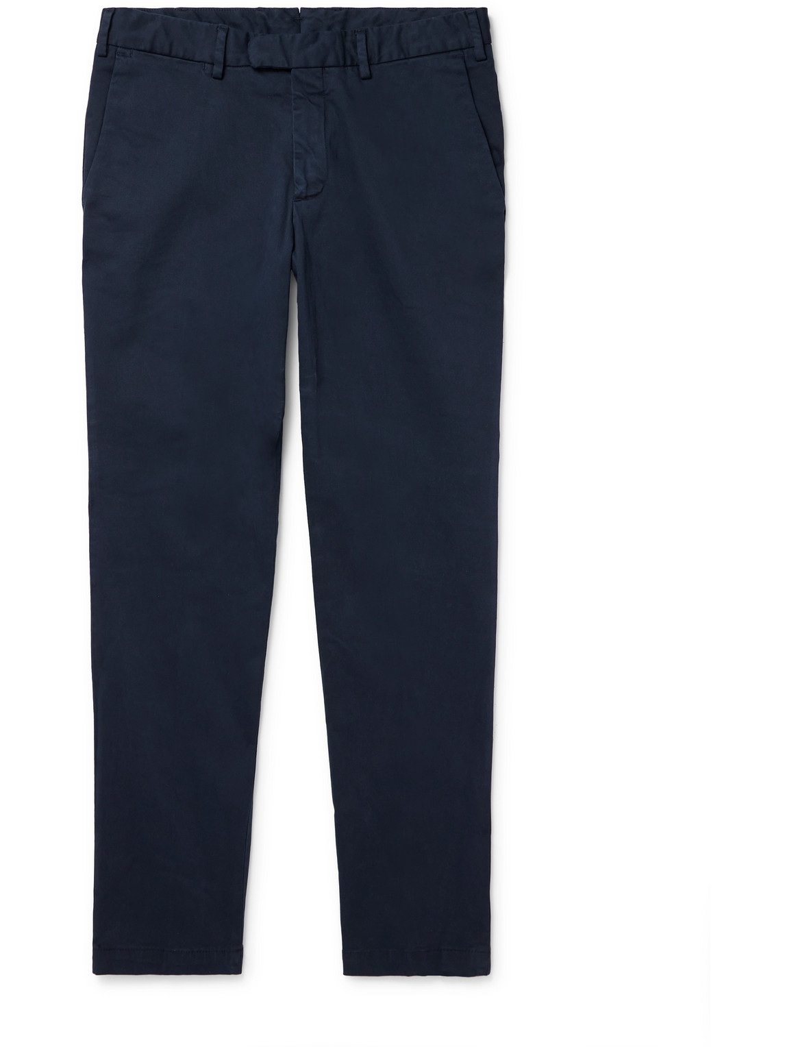 Straight-Leg Cotton-Blend Twill Trousers