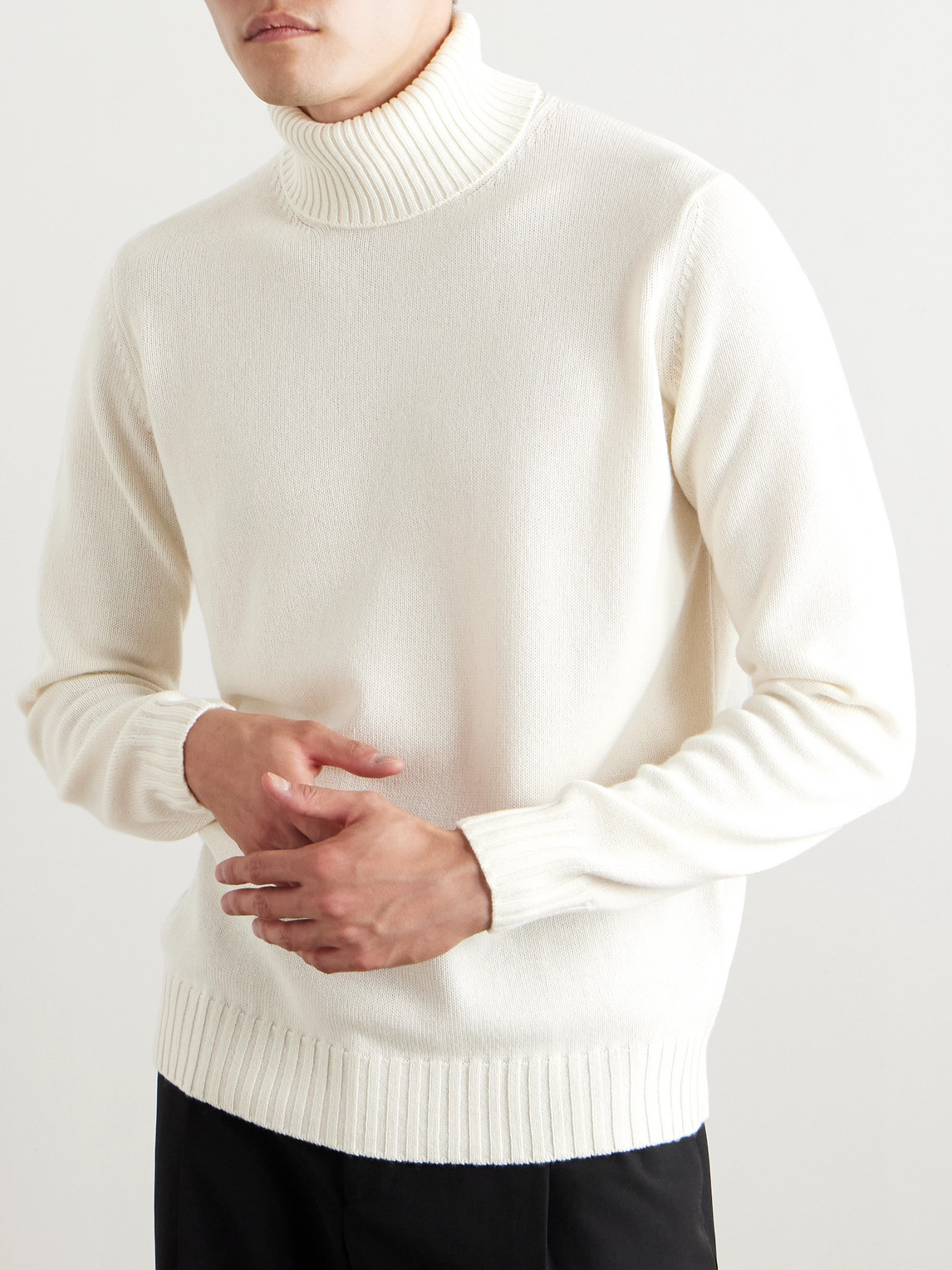 Shop Thom Sweeney Cashmere Rollneck Sweater In Neutrals