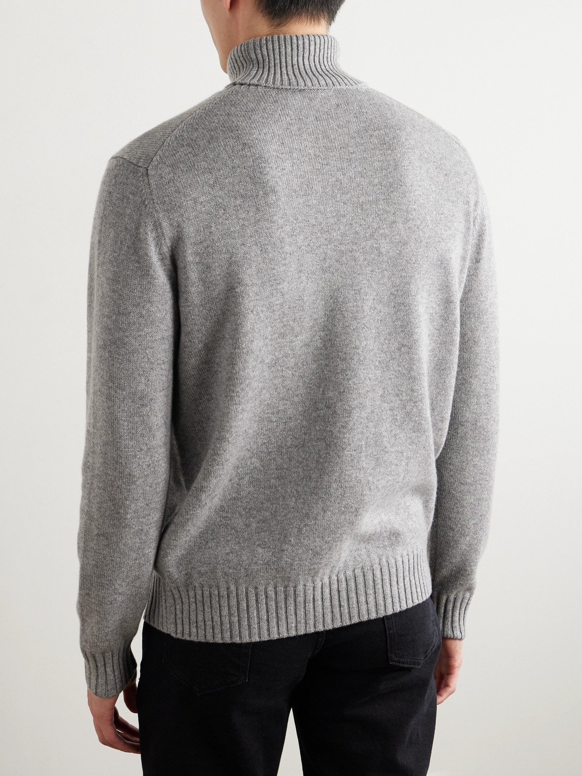 Shop Thom Sweeney Cashmere Rollneck Sweater In Gray