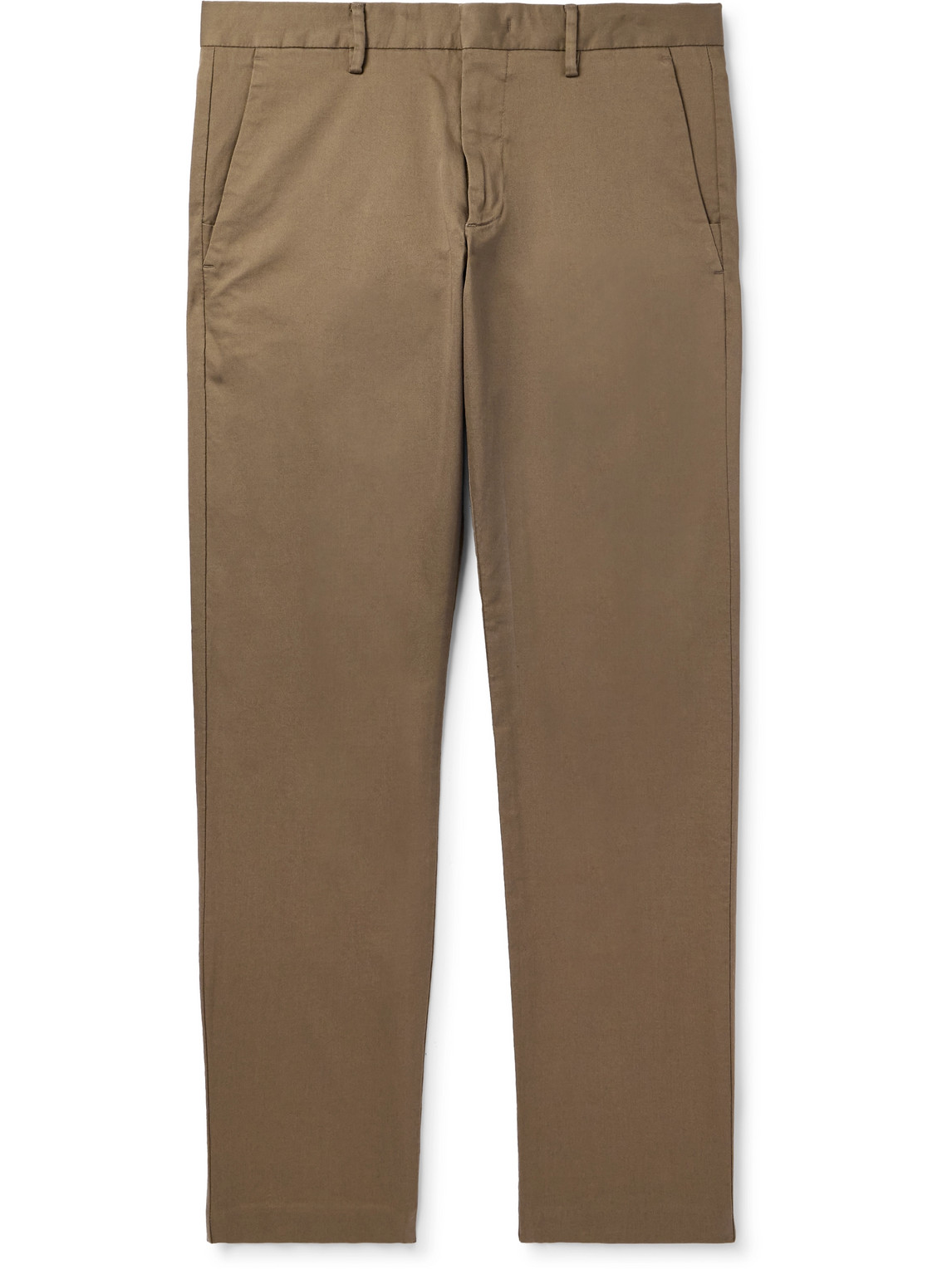 Nn07 Theo 1420 Tapered Organic Cotton-blend Twill Chinos In Brown