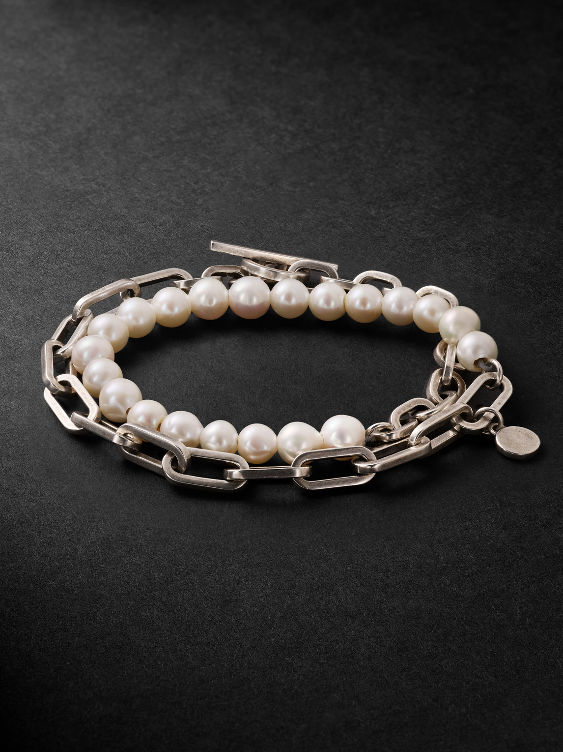 M. COHEN BY MAOR – Trio Elm Burnished Sterling Silver and Pearl Wrap Bracelet
