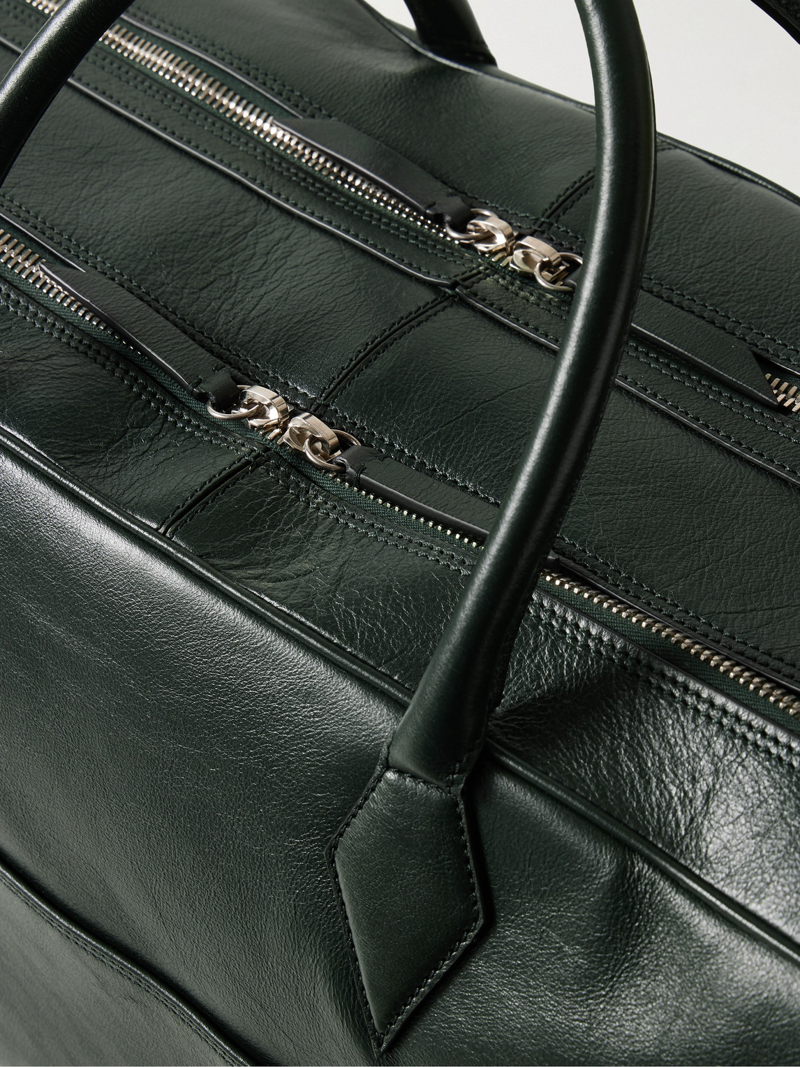  Métier - Closer Full-grain Leather Weekend Bag - Men - Green 