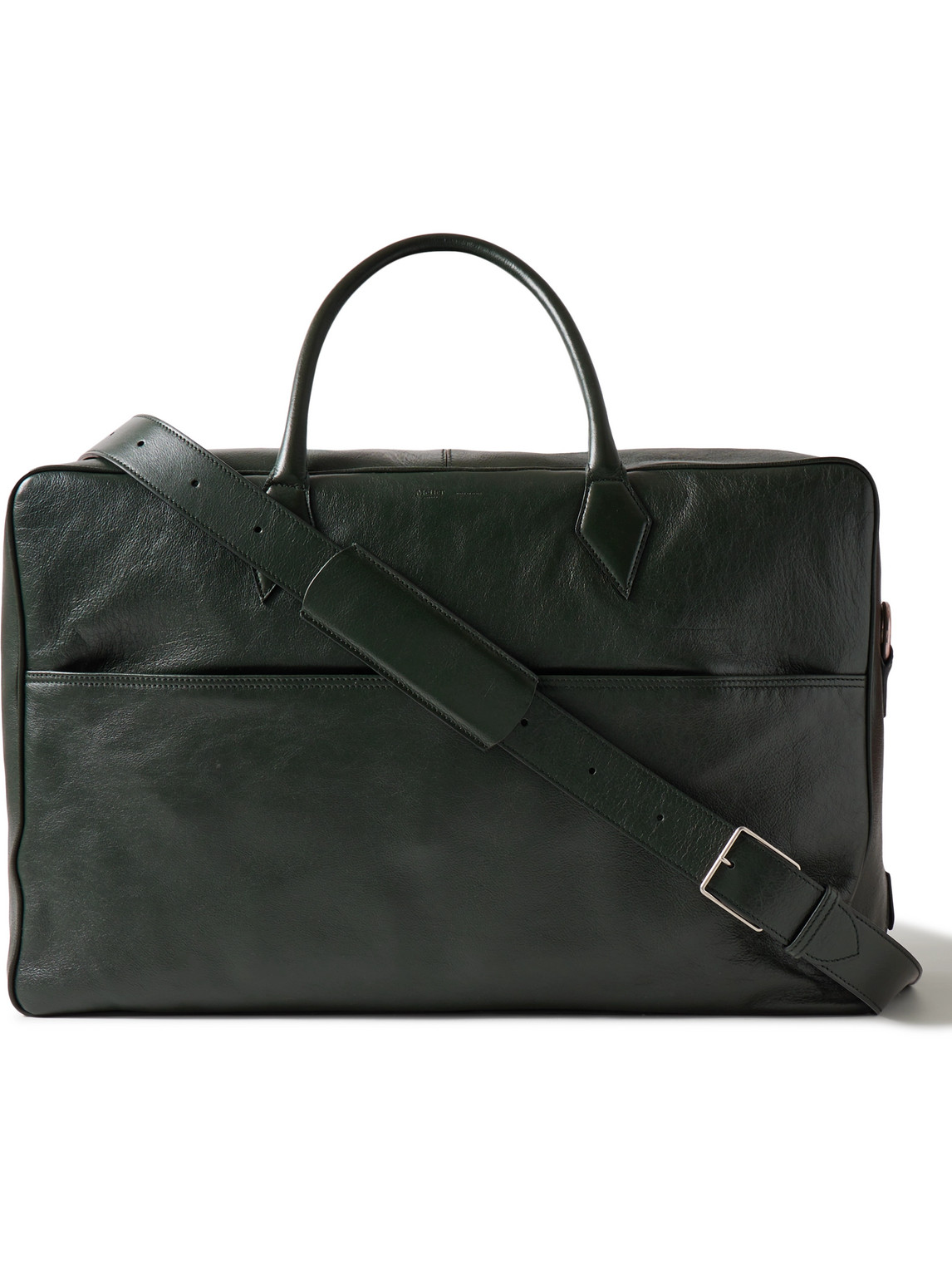 Metier Closer Full-grain Leather Weekend Bag In Green
