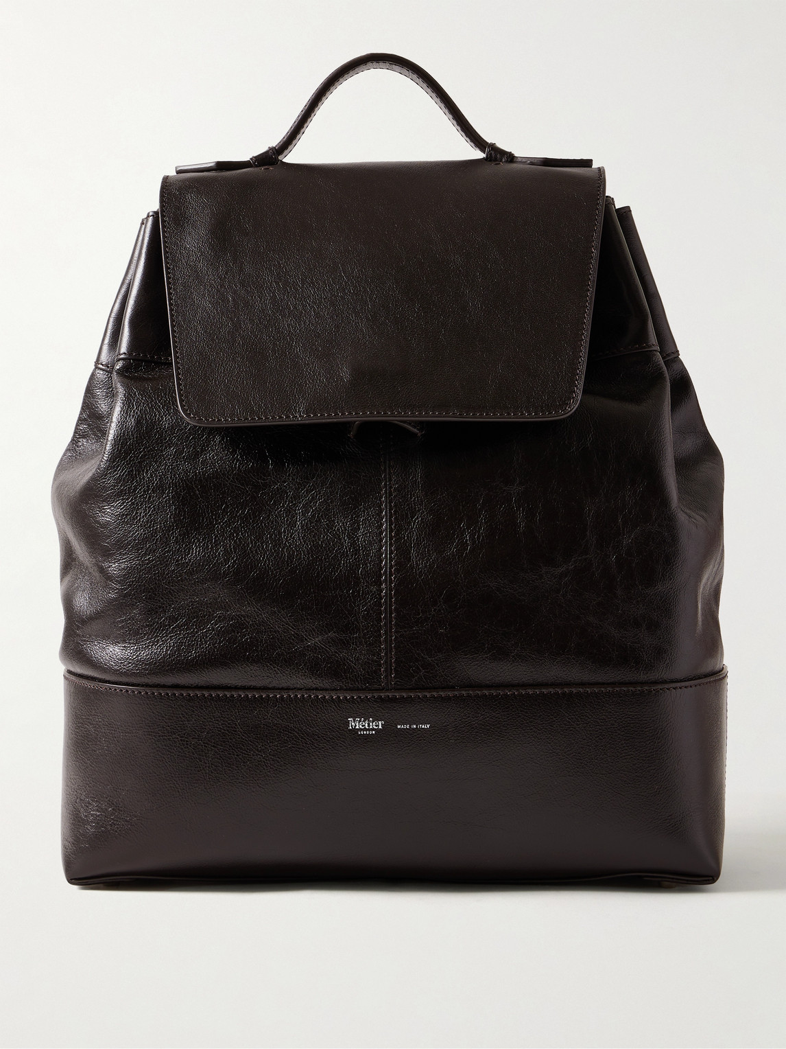Metier Glide Full-grain Leather Backpack In Brown