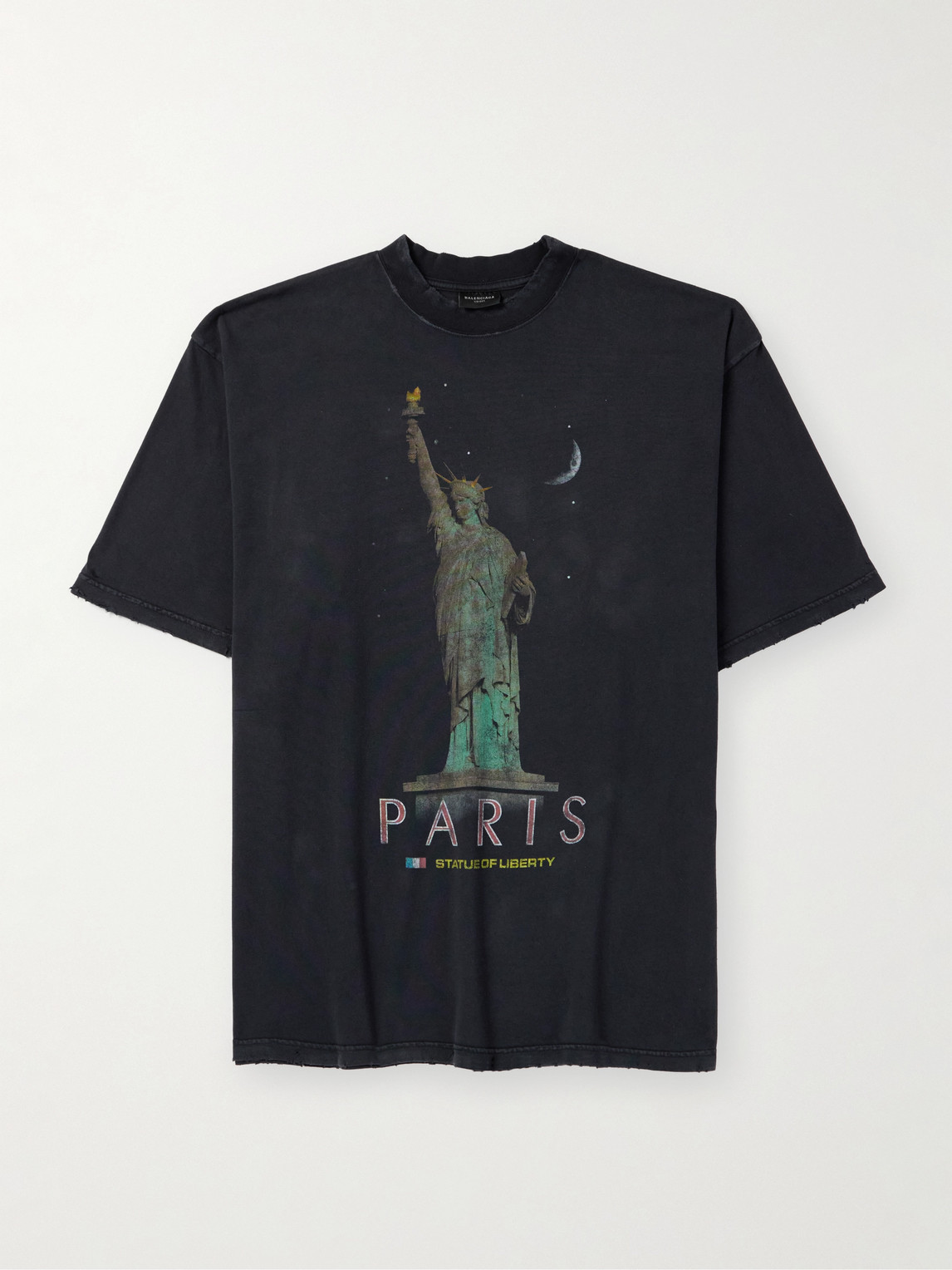 Balenciaga Balenciaga - Oversized Distressed Printed Cotton-Jersey T-Shirt - Men - Black - S aus 100% Cotton in Black