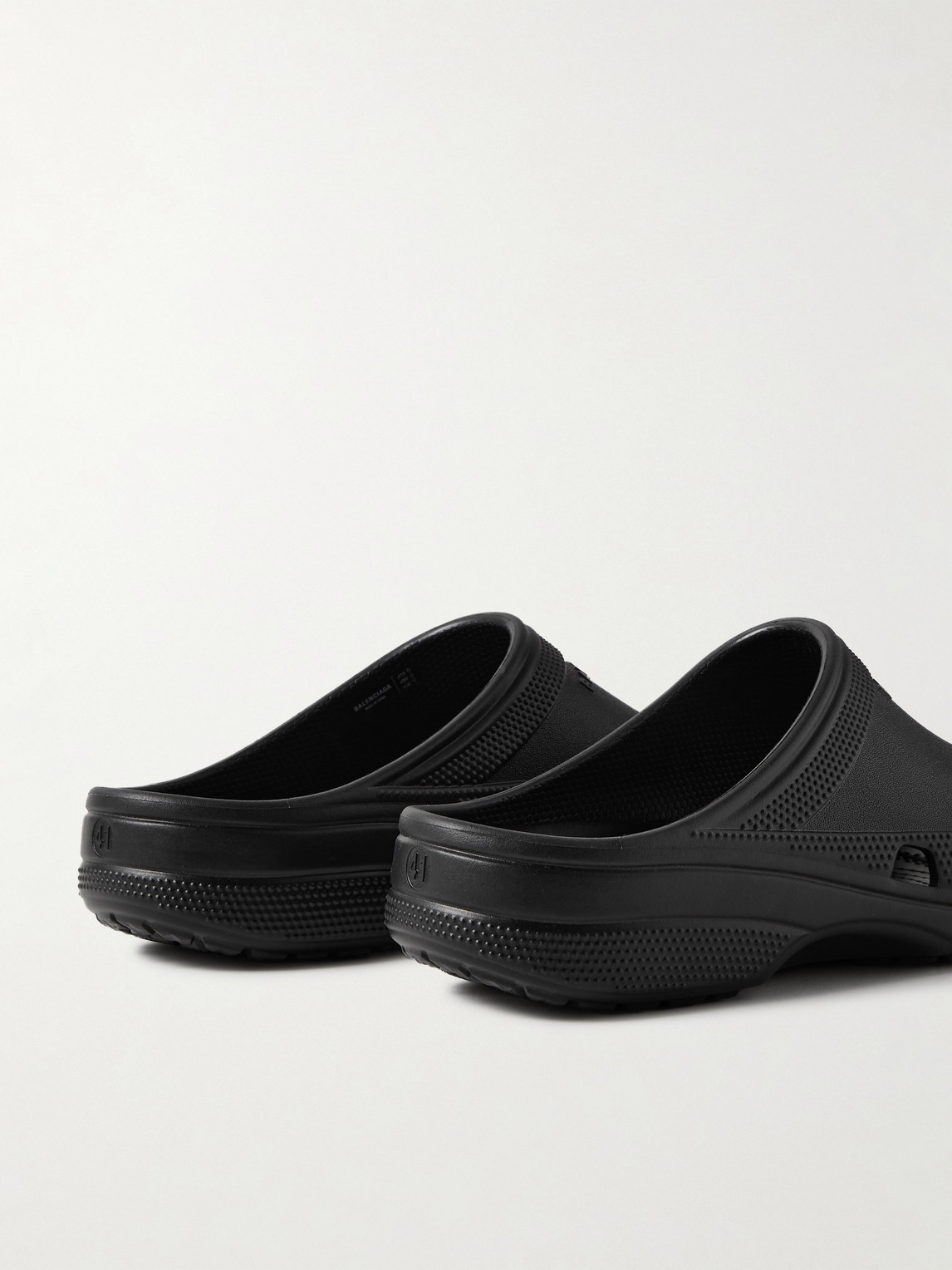 Balenciaga Crocs Logo-embossed Eva Slides In Black