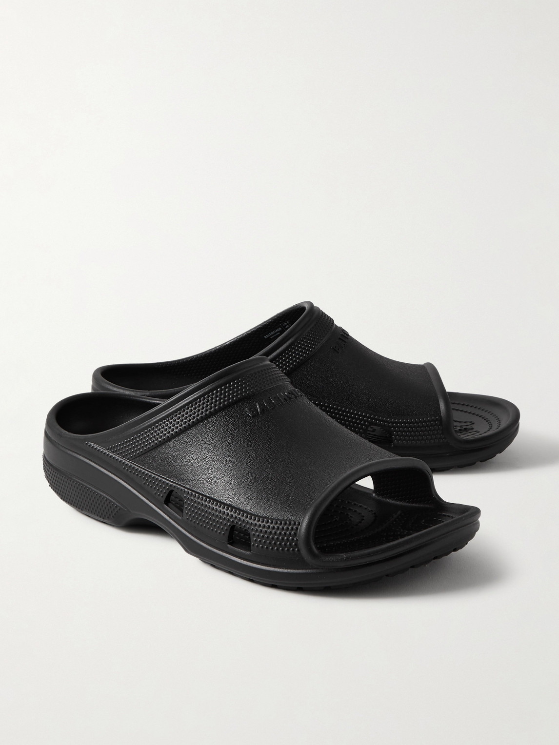 Balenciaga Crocs Logo-embossed Eva Slides In Black