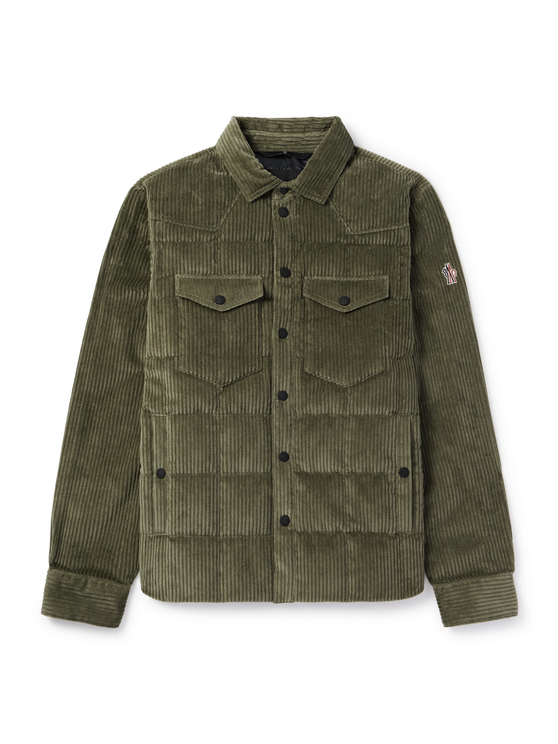 Moncler Grenoble Padded Shirt Jacket In Green
