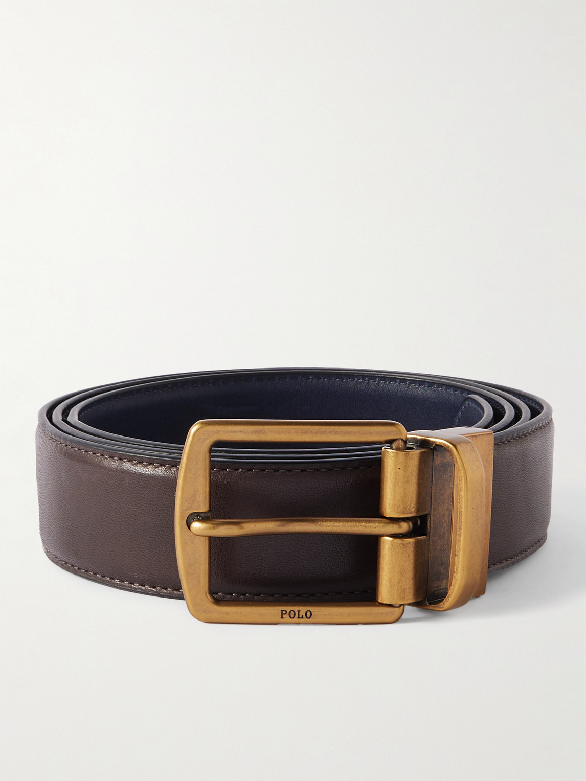 Polo Ralph Lauren 3.2cm Reversible Leather Belt And Logo-print Cardholder Set In Brown