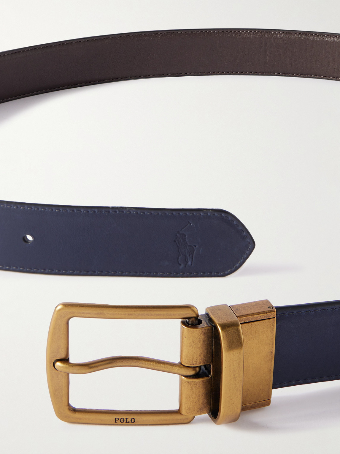 Polo Ralph Lauren 3.2cm Reversible Leather Belt And Logo-print Cardholder Set In Brown