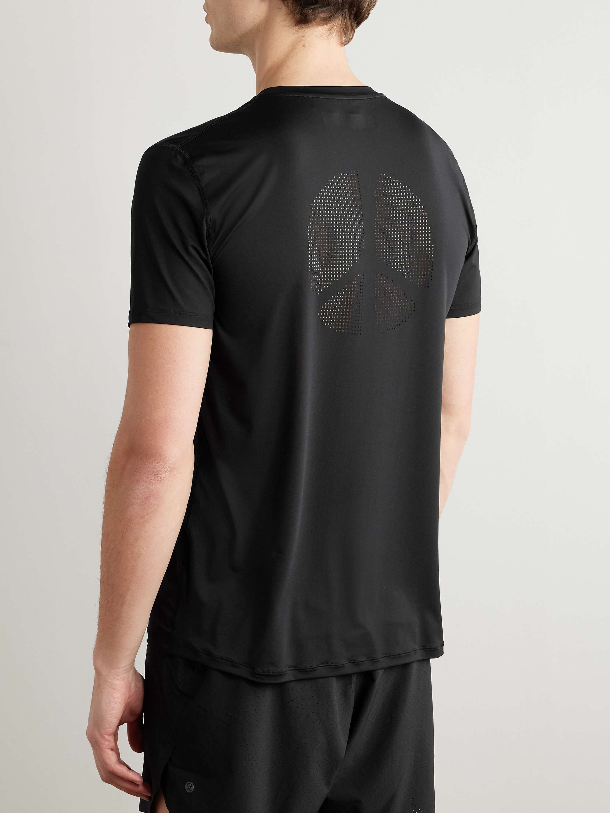 DISTRICT VISION Aloe Logo-Print Perforated Stretch-Jersey T-Shirt