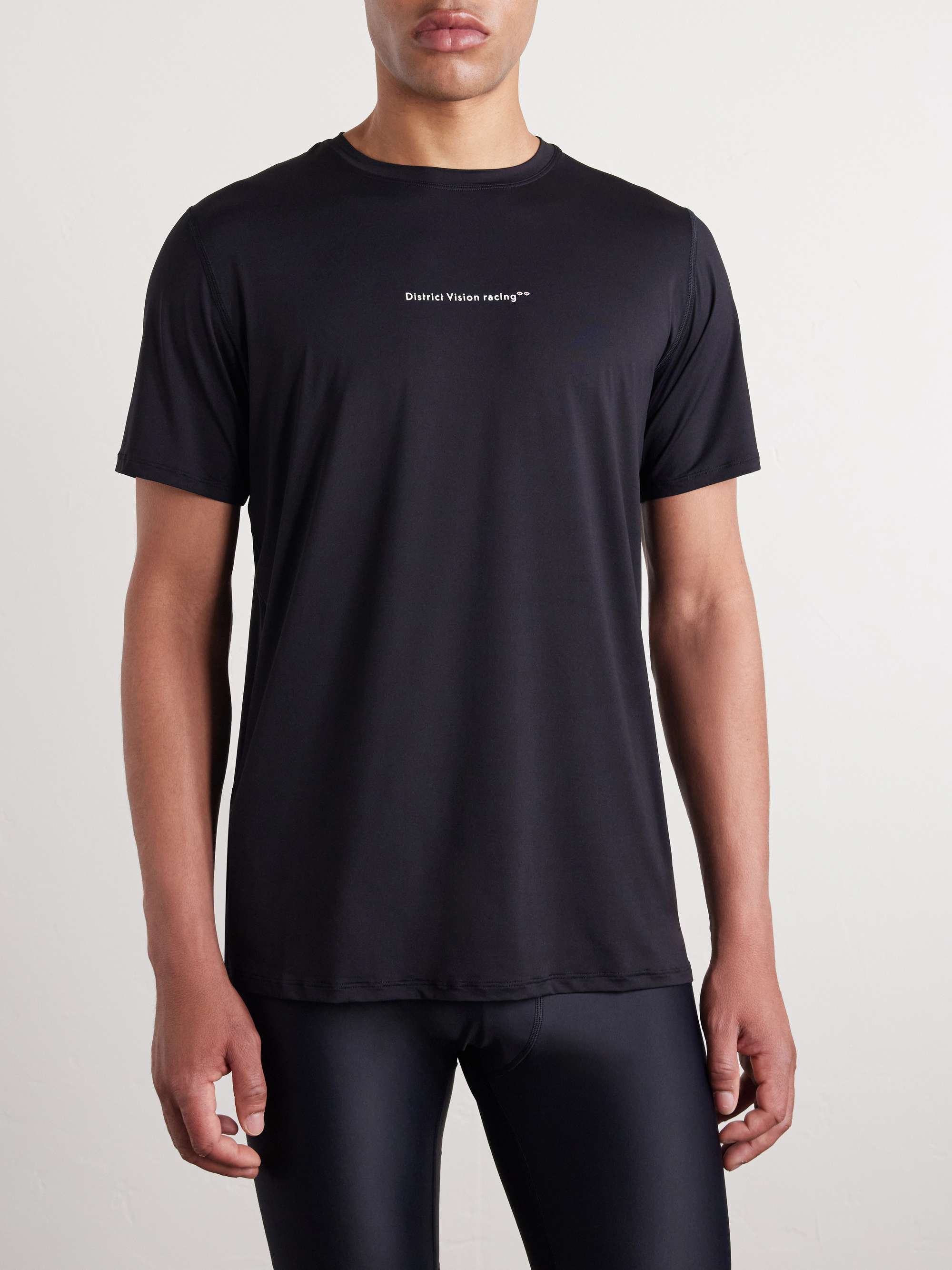 DISTRICT VISION Aloe Logo-Print Perforated Stretch-Jersey T-Shirt