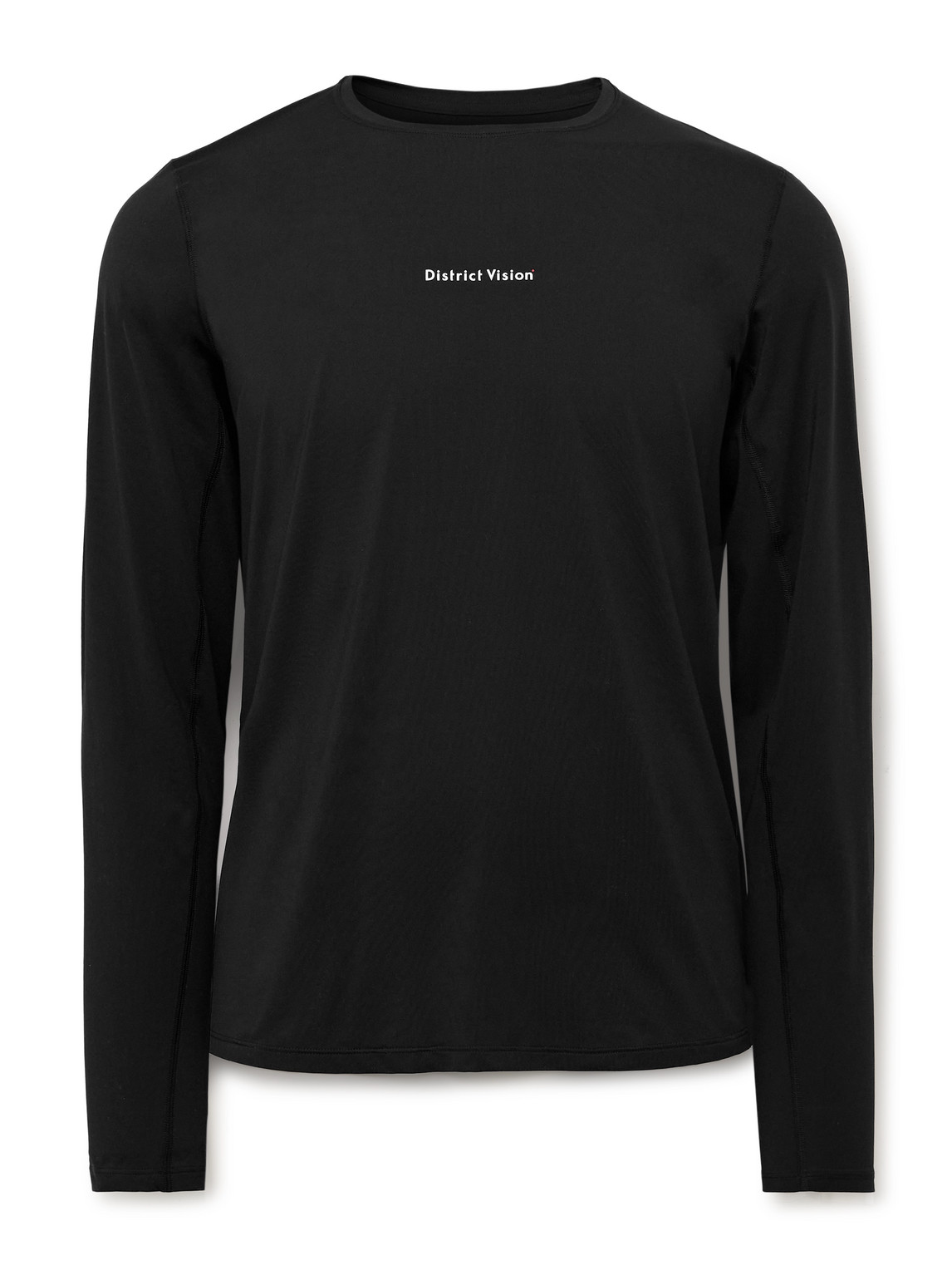 District Vision Aloe Perforated Logo-print Aloe Stretch-jersey T-shirt In Black
