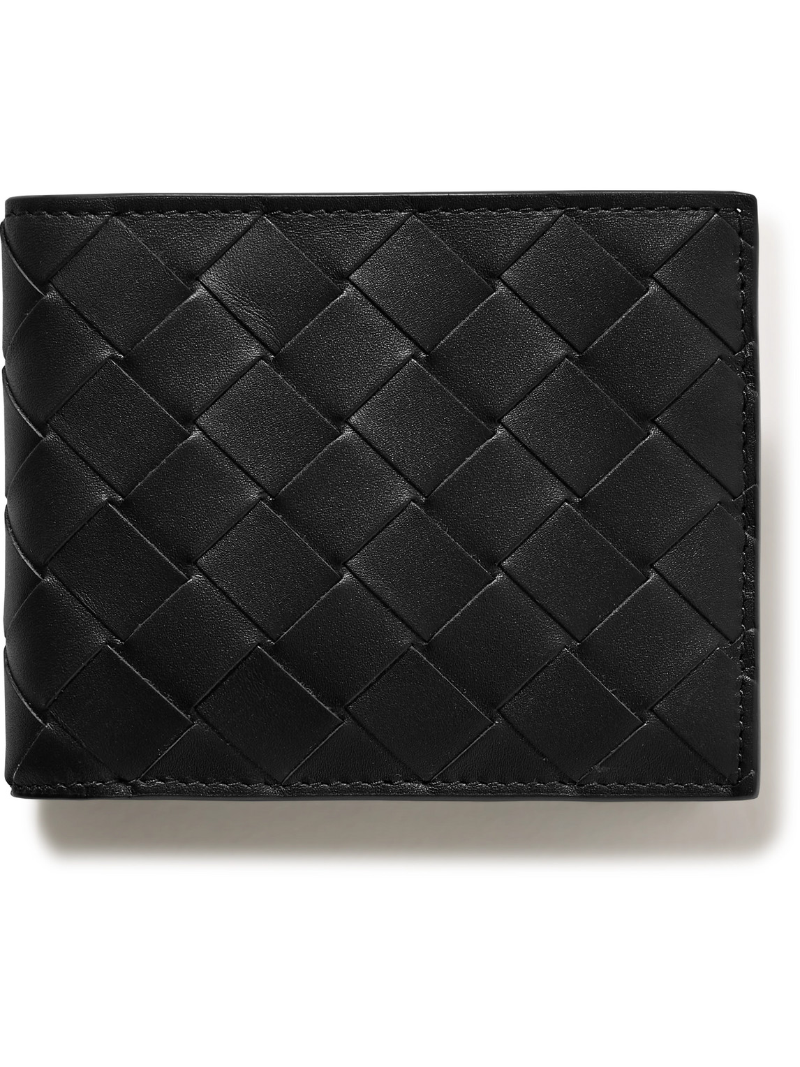 Bottega Veneta Intrecciato Leather Billfold Wallet In Black
