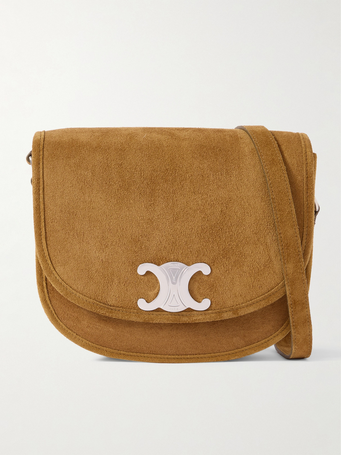 Triomphe Medium Suede Messenger Bag