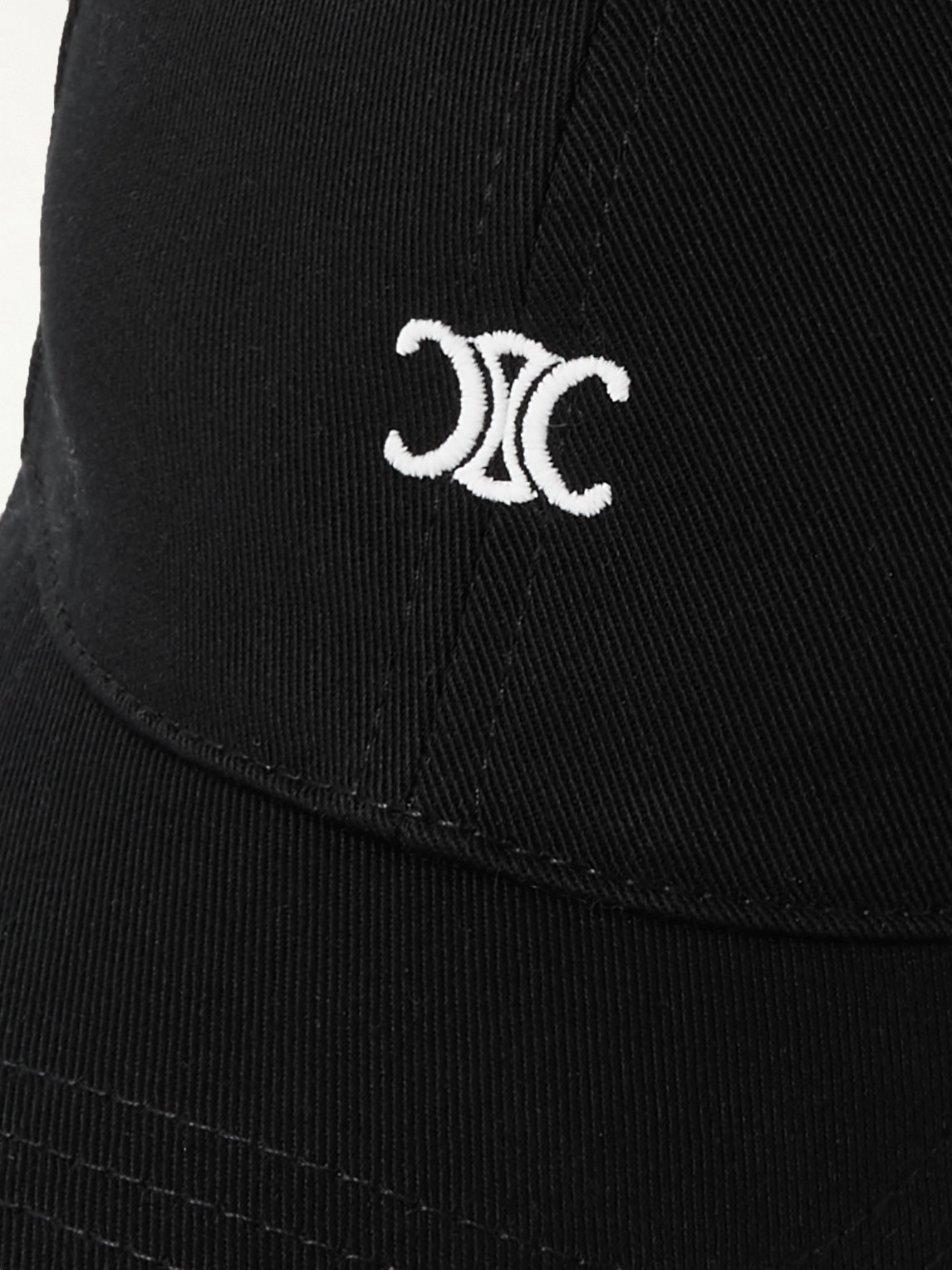 Celine Logo-embroidered Cotton-gabardine Baseball Cap In Black