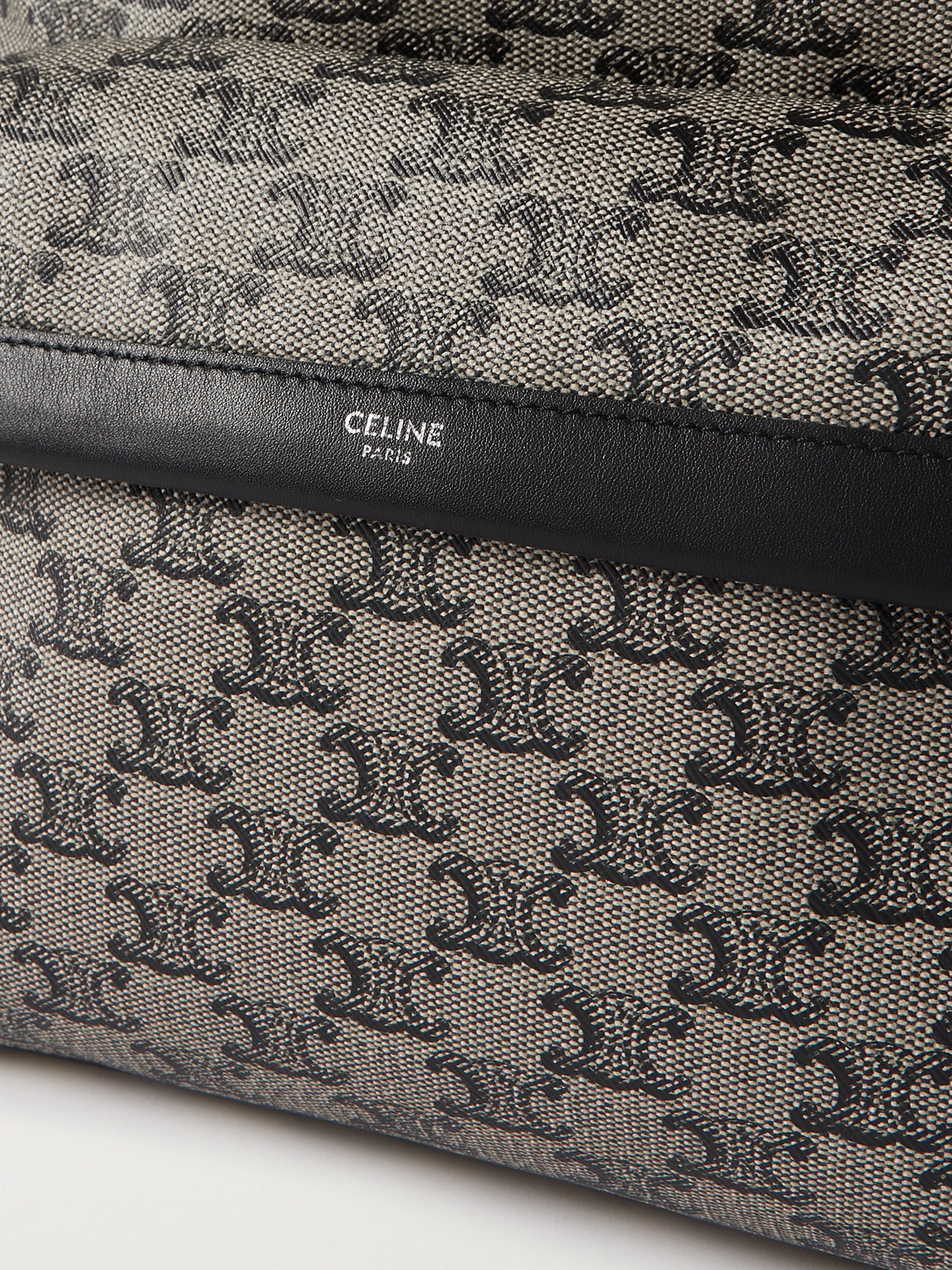 Celine Leather-trimmed Printed Coated-canvas Backpack In Gray