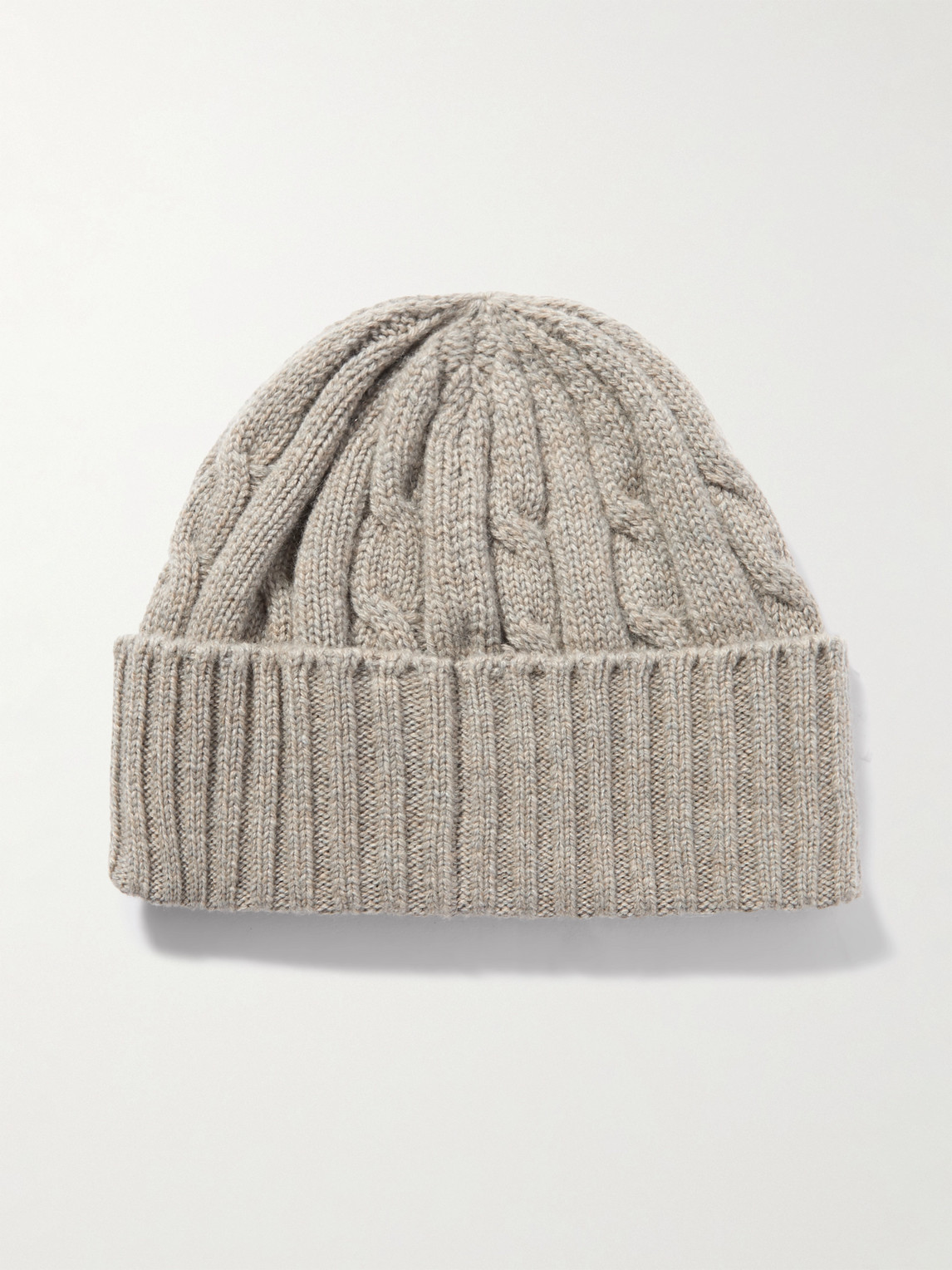 Celine Logo-embroidered Cable-knit Cashmere Beanie In Gray