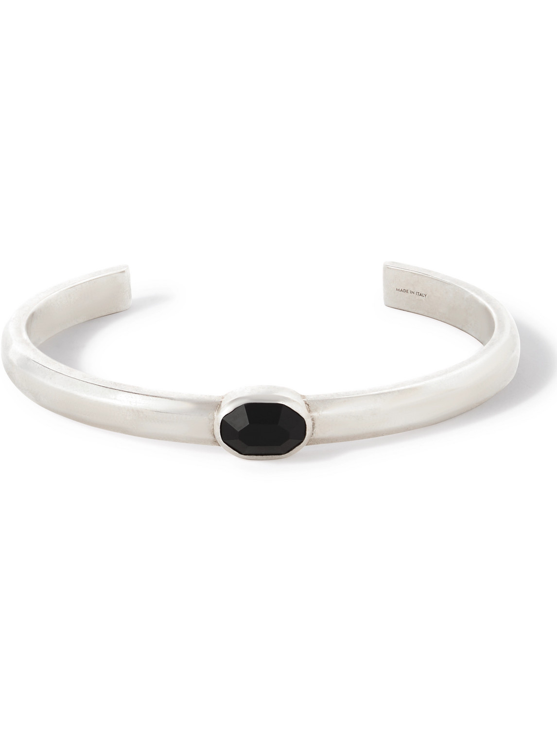 Celine Silver Onyx Cuff In White