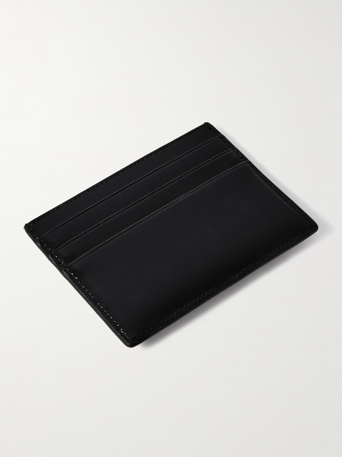 Celine Logo-embellished Textured-leather Cardholder In Black