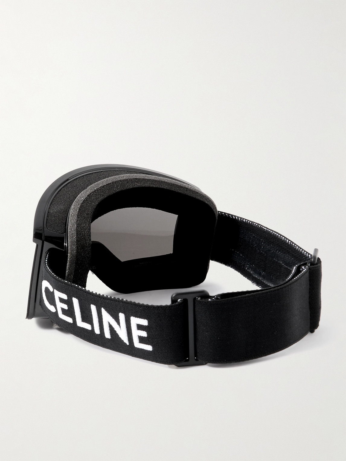 Celine Logo-jacquard Webbing-trimmed Acetate Ski Goggles In Gray