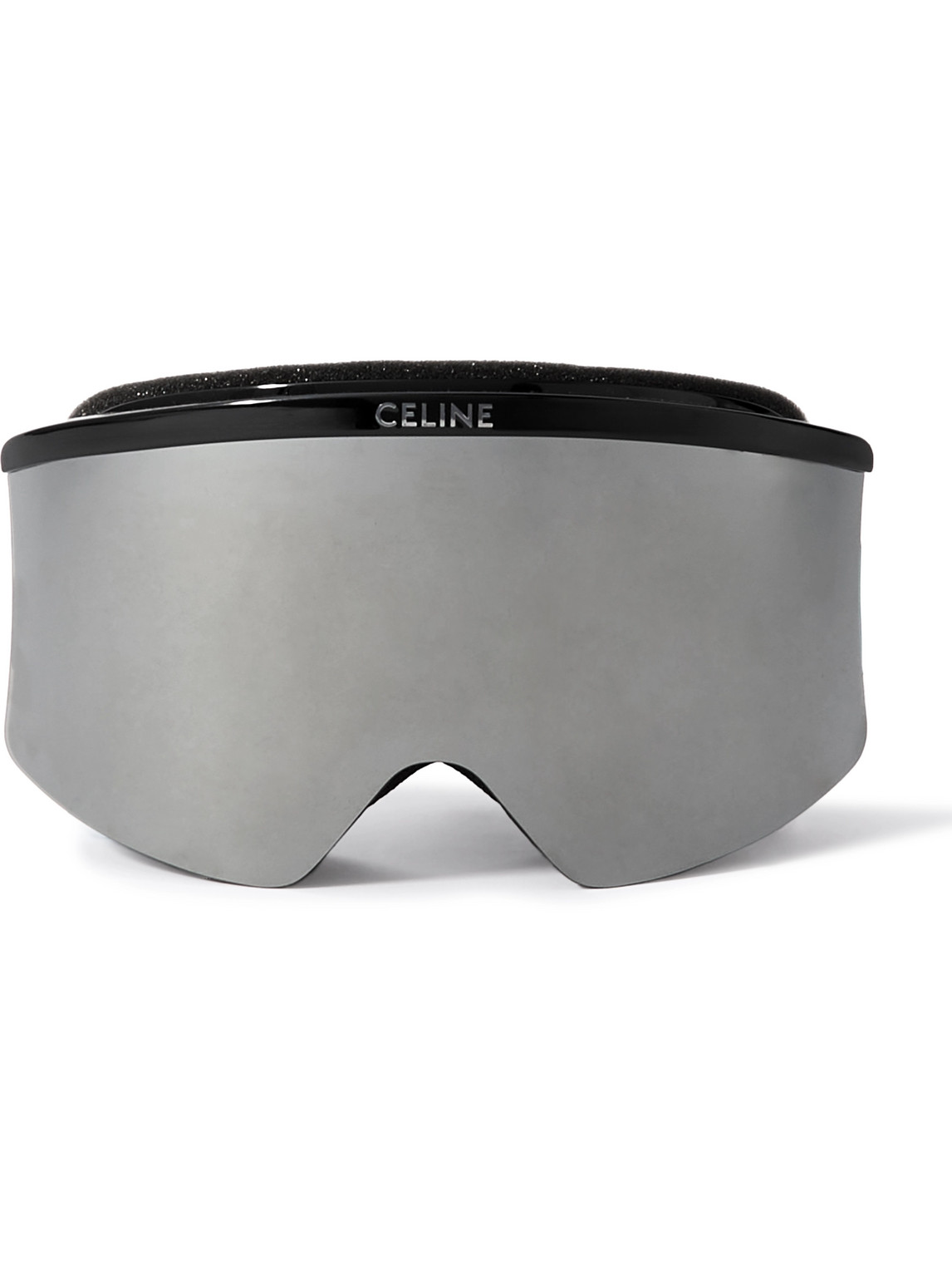 Celine Logo-jacquard Webbing-trimmed Acetate Ski Goggles In Gray