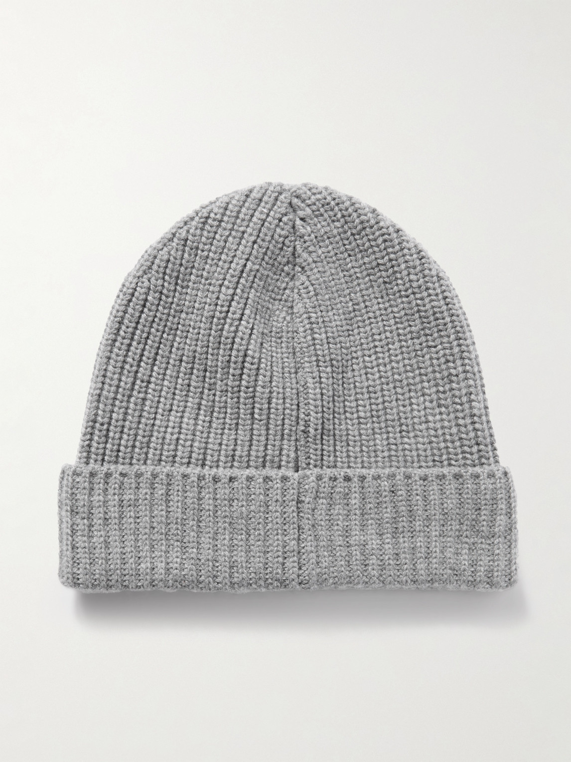 Celine Logo-embroidered Ribbed Cashmere Beanie In Gray