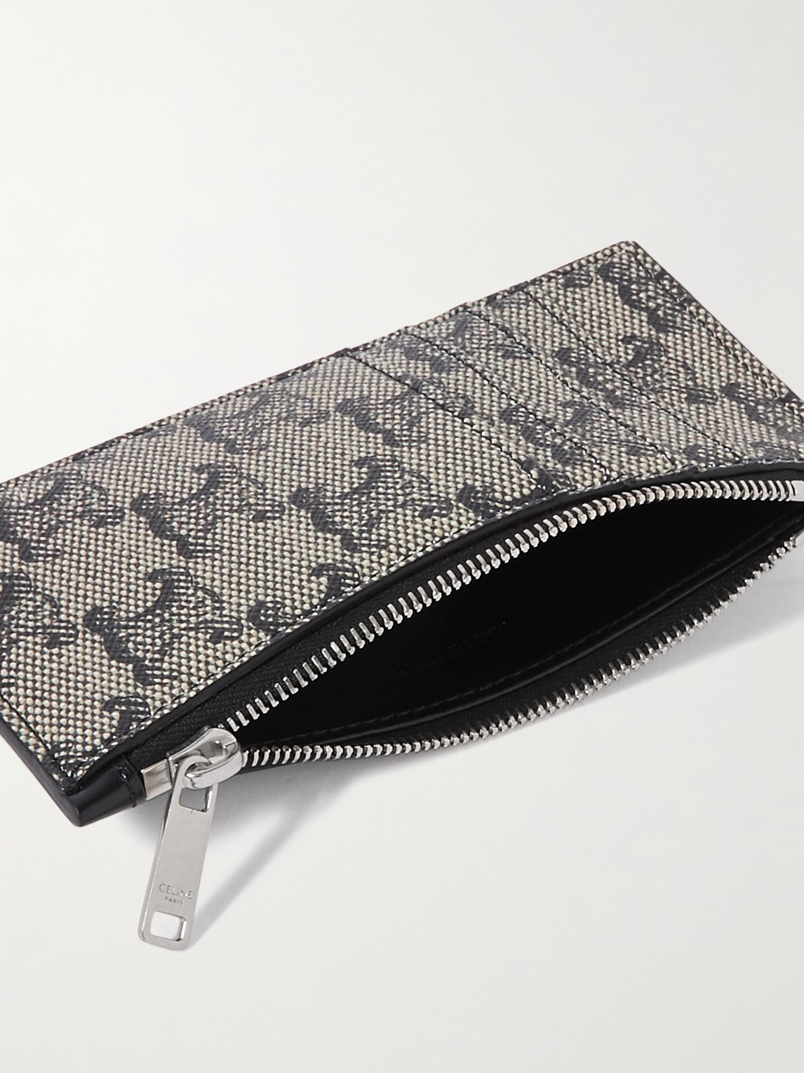 Celine Triomphe Coated-canvas Zipped Cardholder In Multi