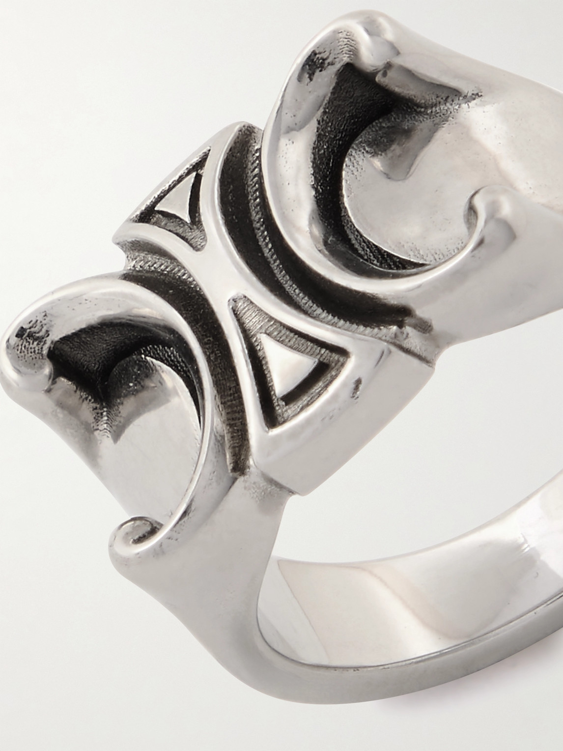 Celine Triomphe Silver-tone Ring In Metallic