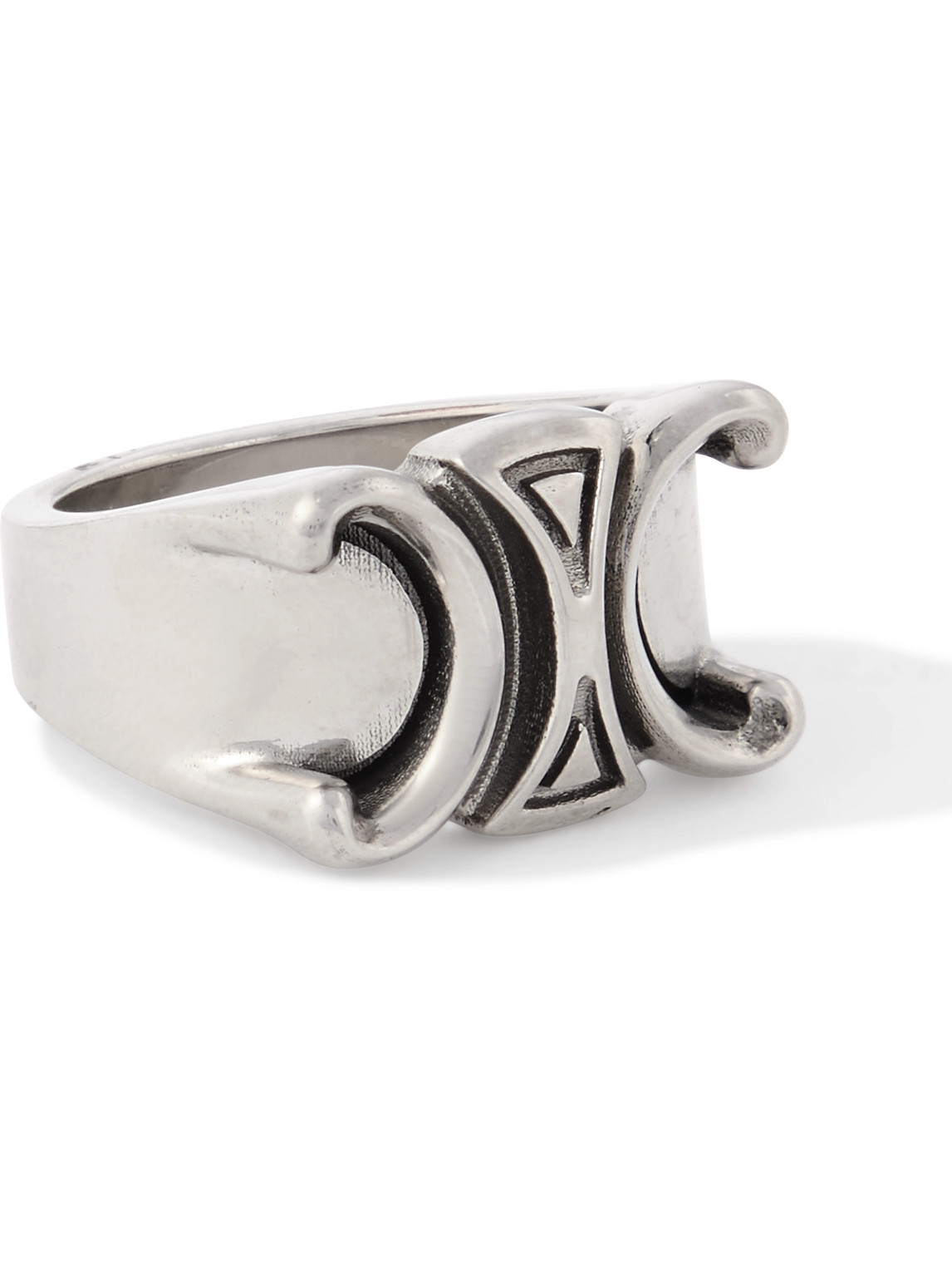 Celine Triomphe Silver-tone Ring In Metallic