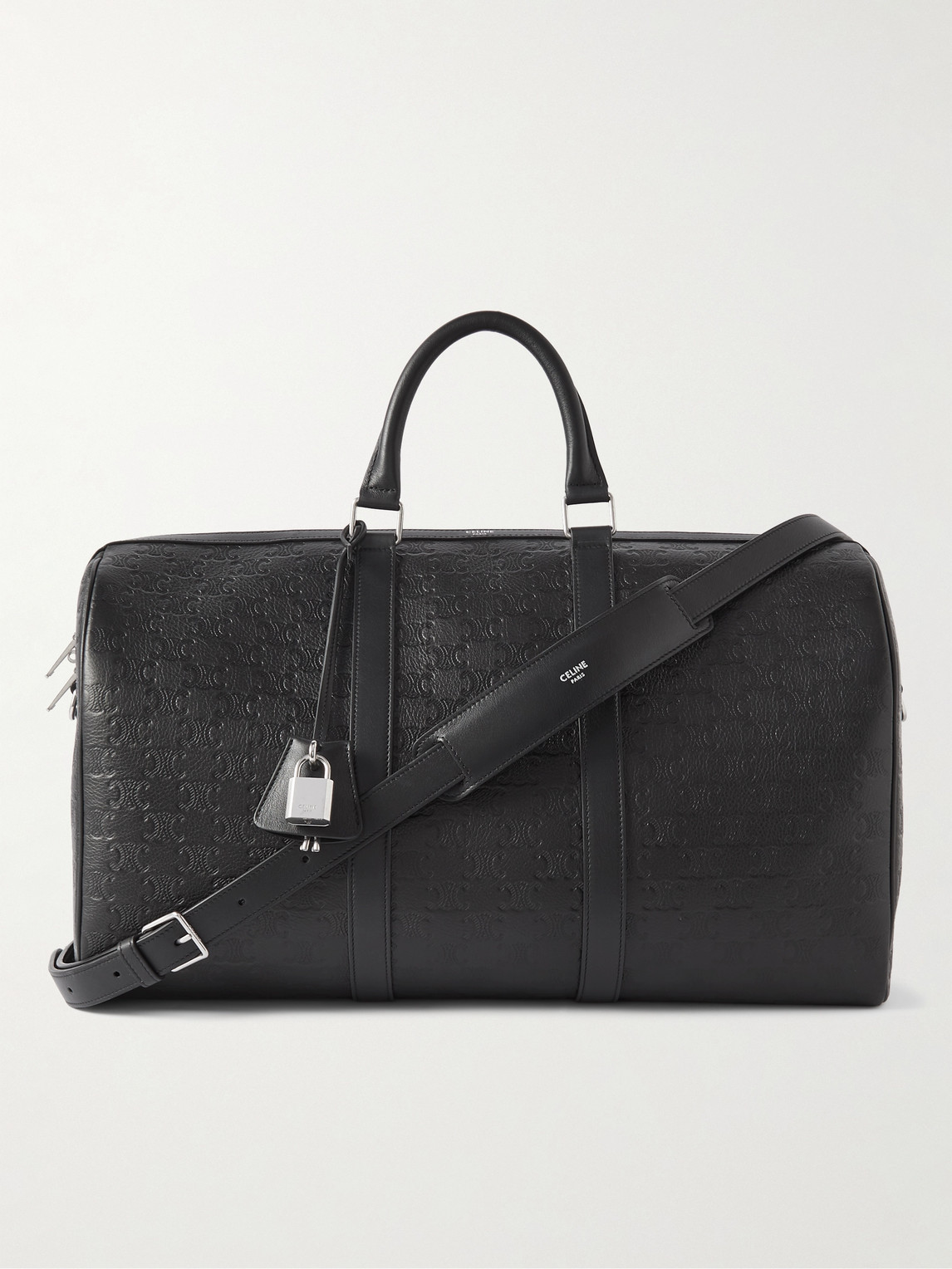 Medium Voyage Logo-Debossed Leather Holdall