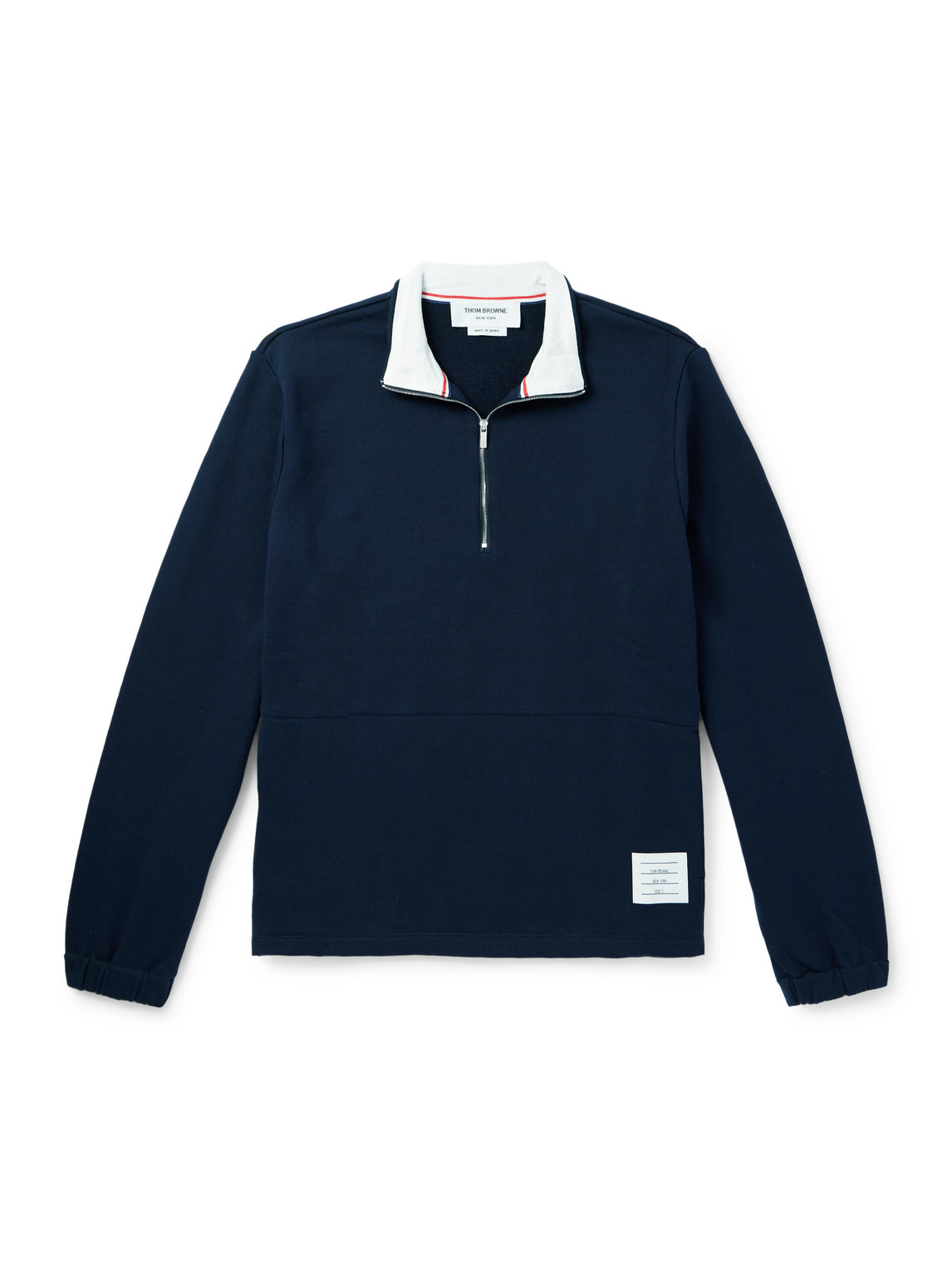 Thom Browne Navy Placket Polo In Blue