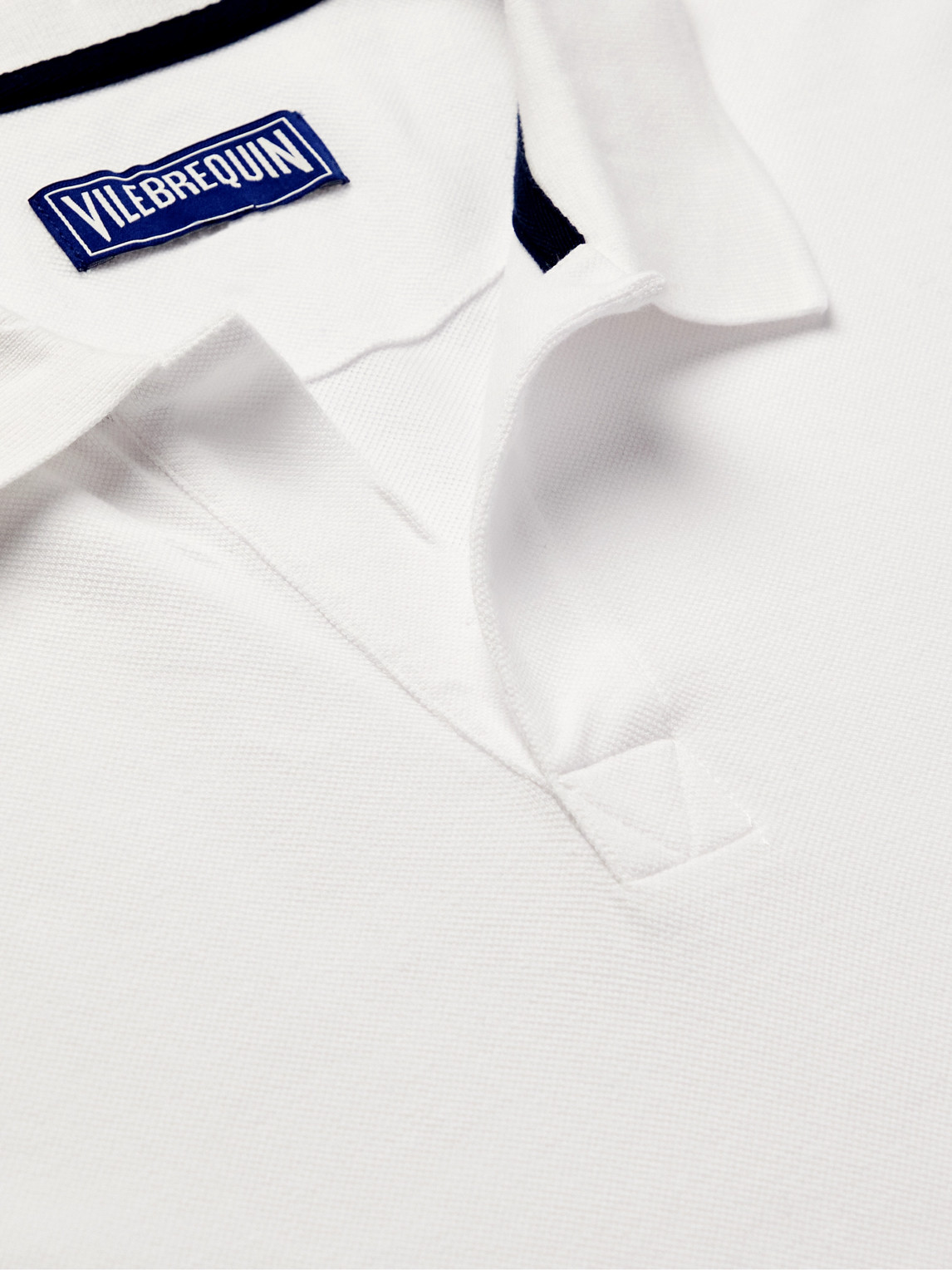 Vilebrequin Pacific Logo-embroidered Cotton-blend Terry Polo Shirt In White