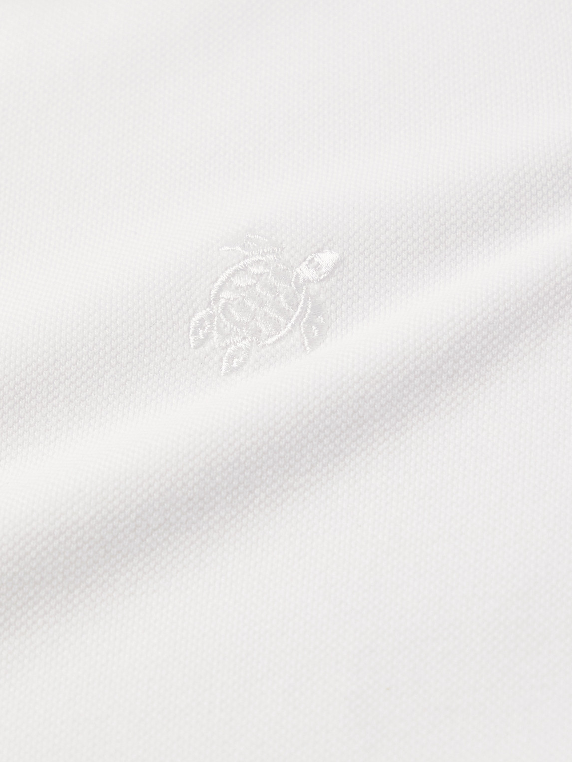 Vilebrequin Pacific Logo-embroidered Cotton-blend Terry Polo Shirt In White