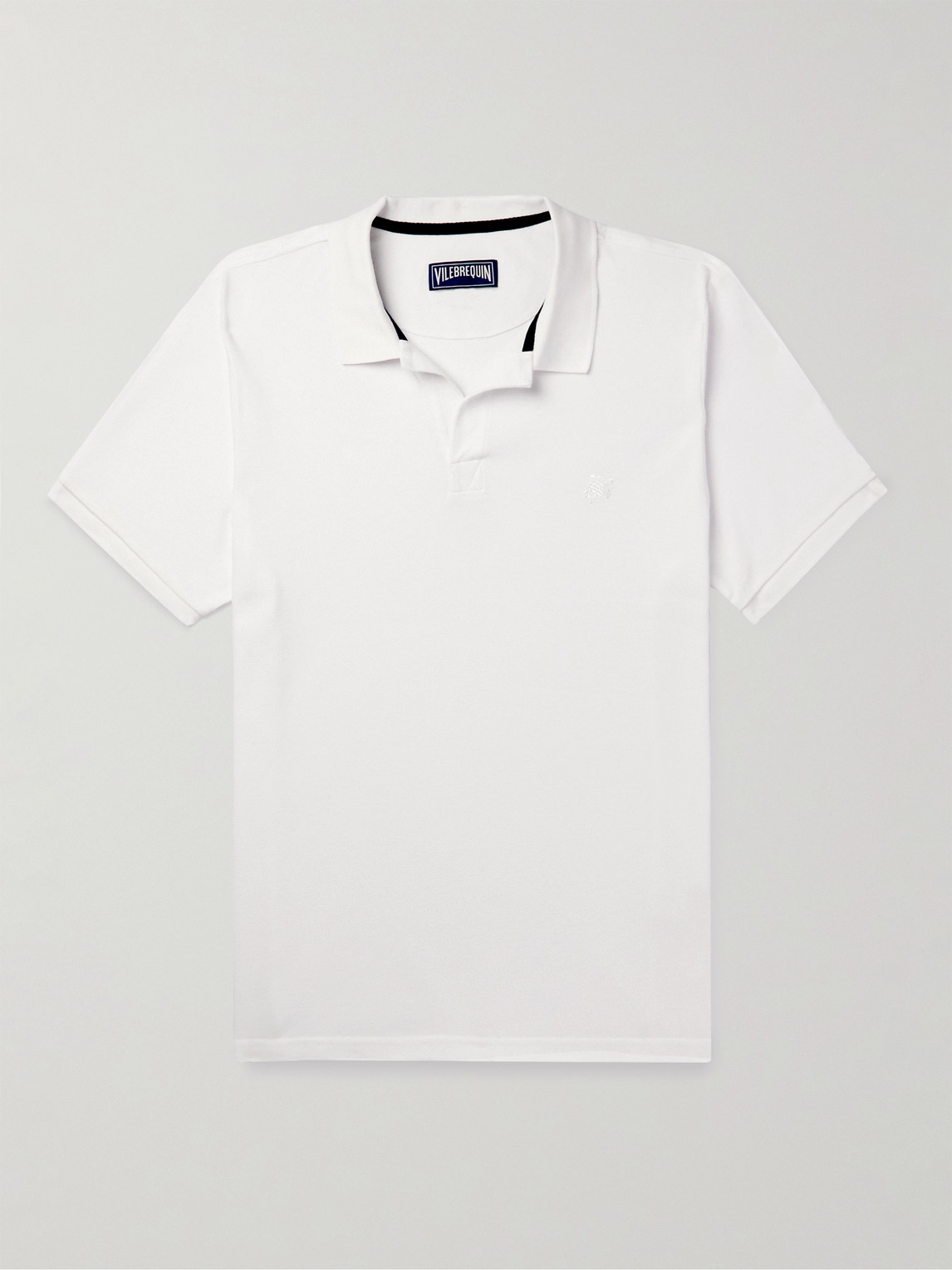 Vilebrequin Pacific Logo-embroidered Cotton-blend Terry Polo Shirt In Blanc