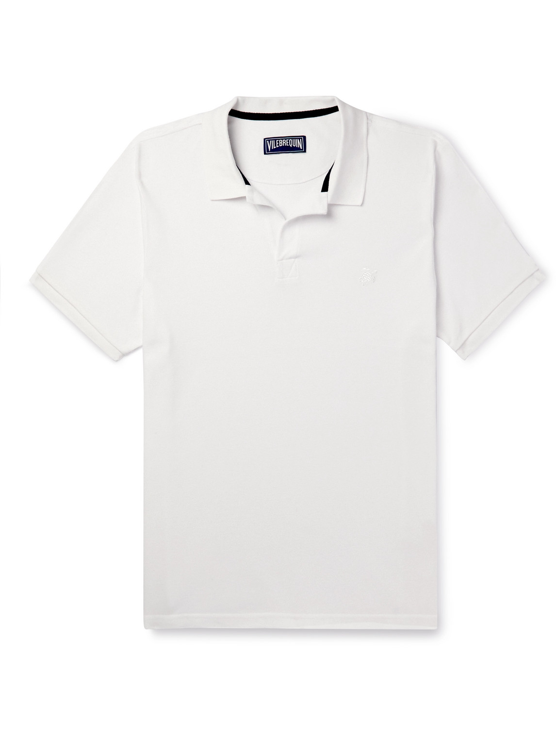 Vilebrequin Pacific Logo-embroidered Cotton-blend Terry Polo Shirt In White