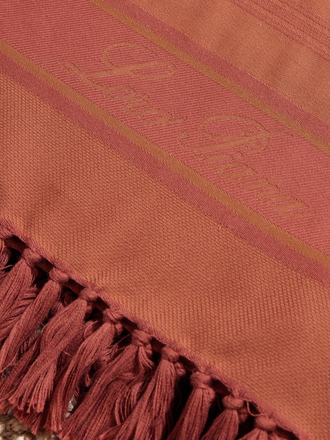  Loro Piana - Fringed Striped Cotton Towel - Men - Orange 