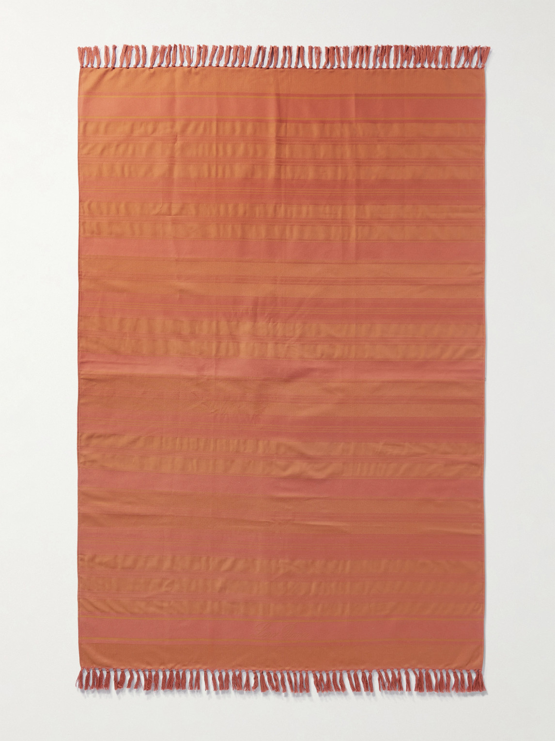  Loro Piana - Fringed Striped Cotton Towel - Men - Orange 