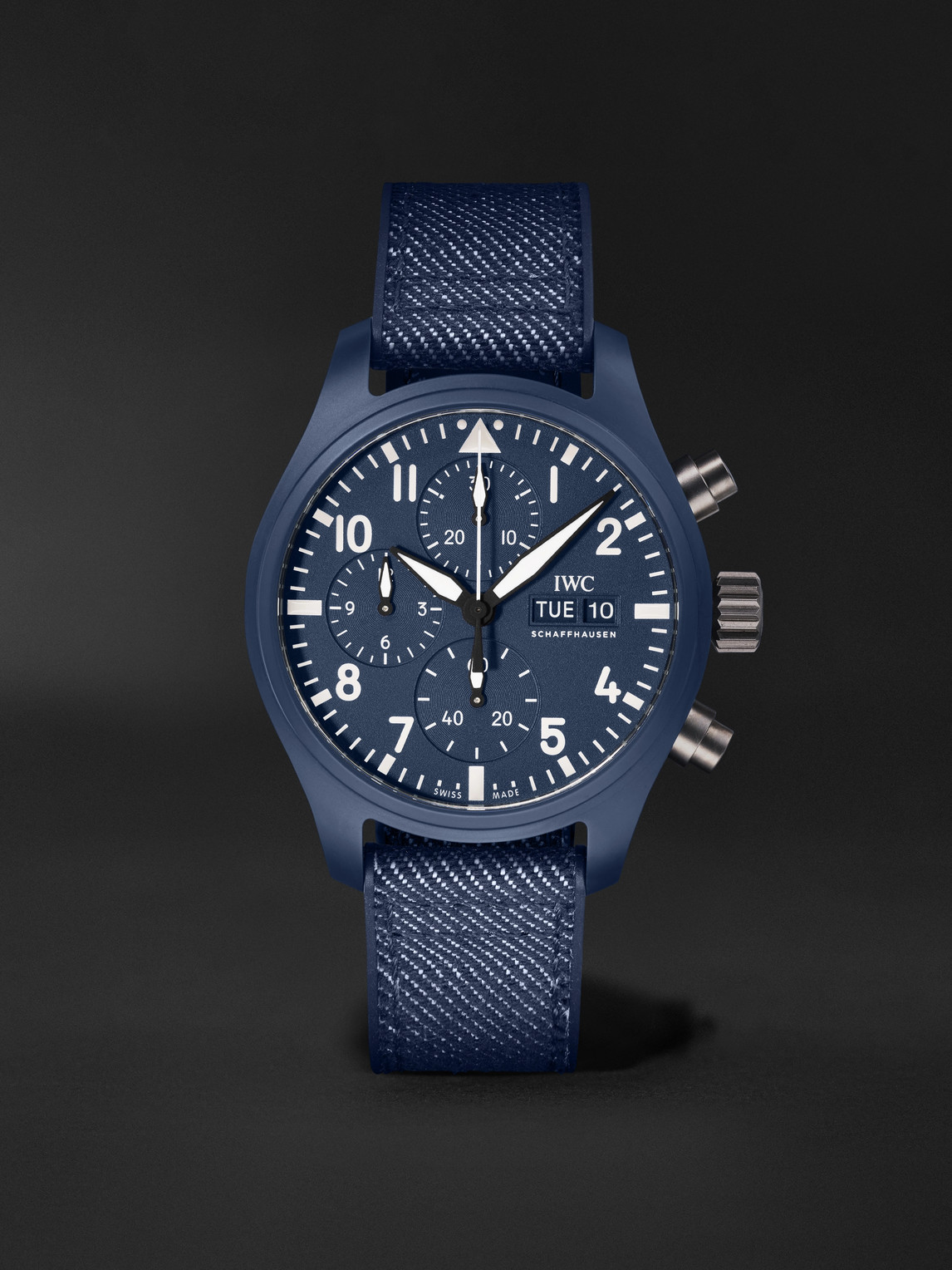 IWC SCHAFFHAUSEN Pilot’s Top Gun Oceana Automatic Chronograph 41.9mm Ceramic, Webbing and Rubber Watch, Ref. No. IWIW389404 - Men