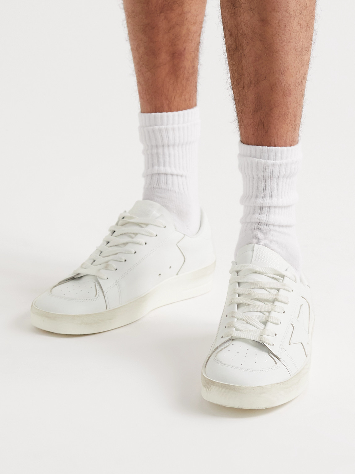Golden Goose Deluxe Brand Men White Leather Stardan Sneakers In Multi