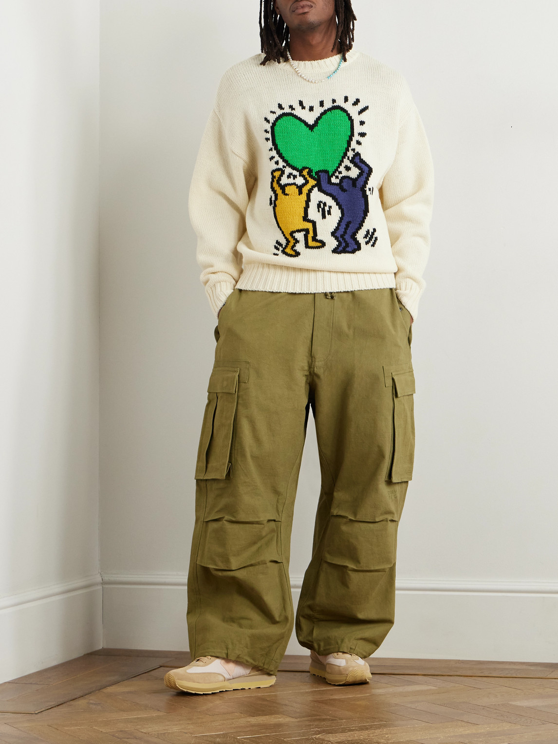 Wacko Maria - Keith Haring Intarsia-Knit Wool Sweater - Curated