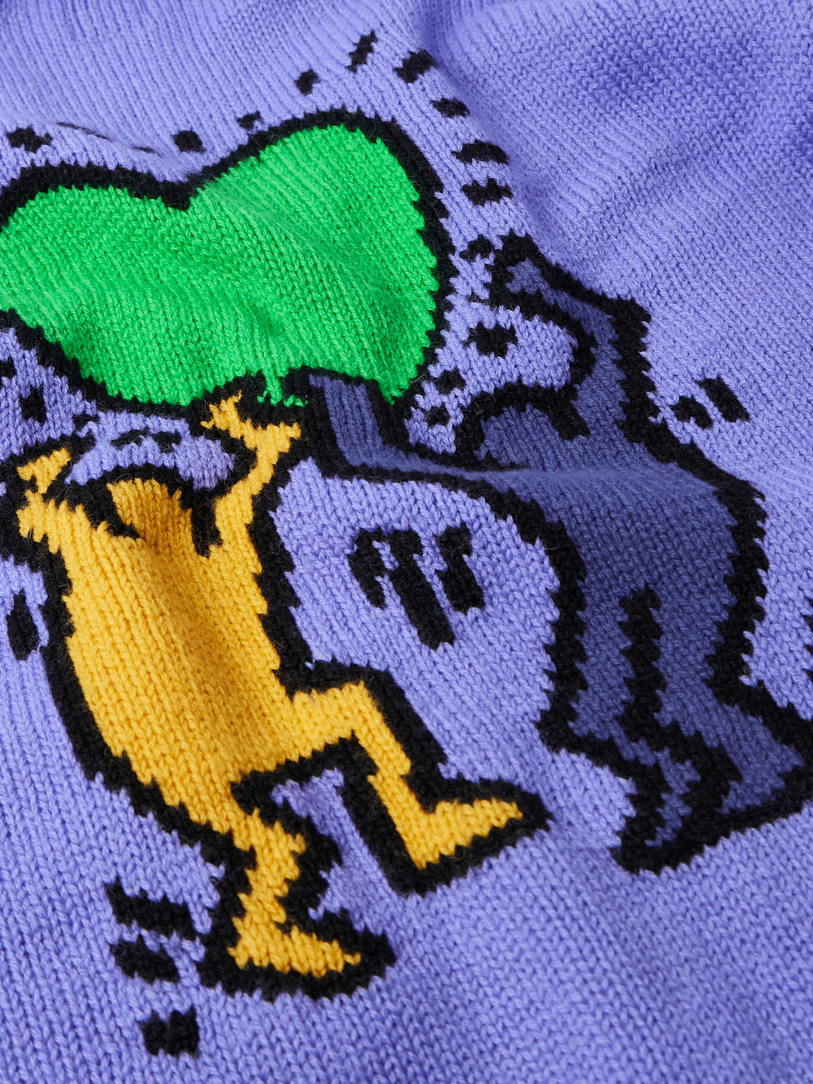 Wacko Maria - Keith Haring Intarsia-Knit Wool Cardigan - Curated