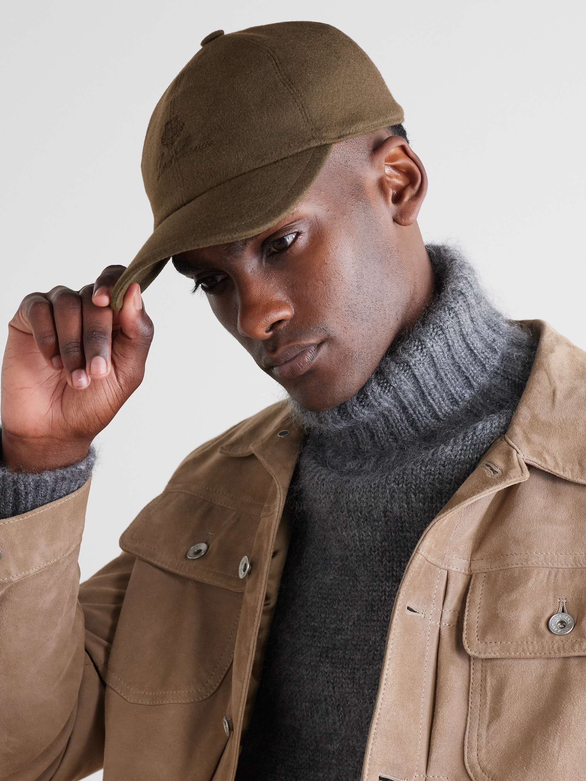 LORO PIANA Logo-Embroidered Storm System® Baby Cashmere Baseball Cap