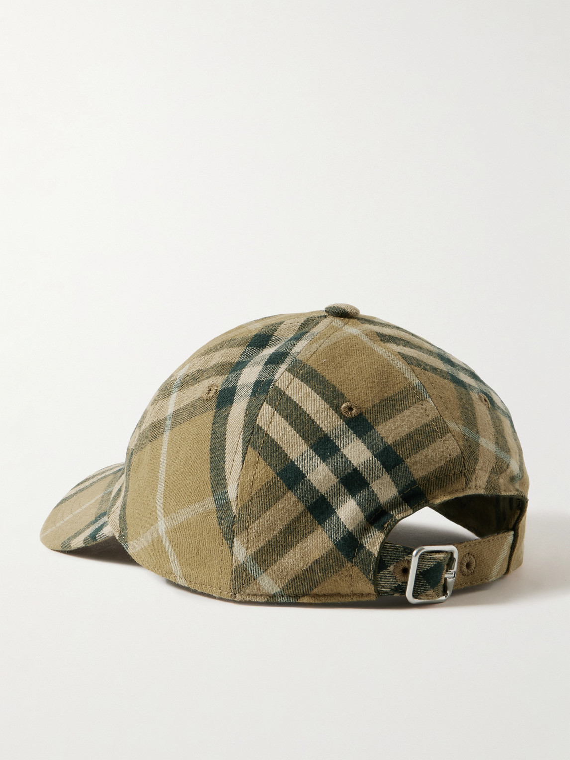 Shop Burberry Checked Cotton-twill Baseball Cap In Neutrals